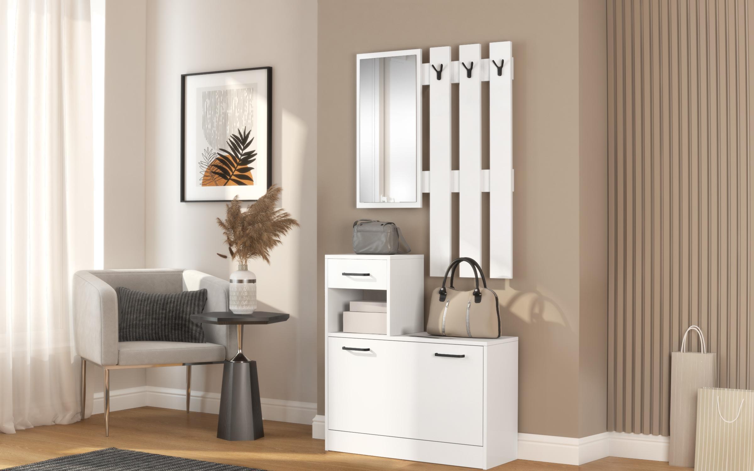 Apartament Bianca 2, bej deschis + alb lucios + alb cu sezut gri  4