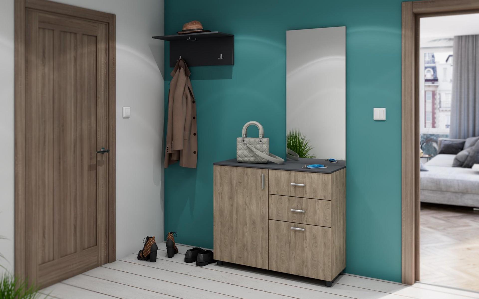 Cuier Dimex, stejar craft + antracit  1