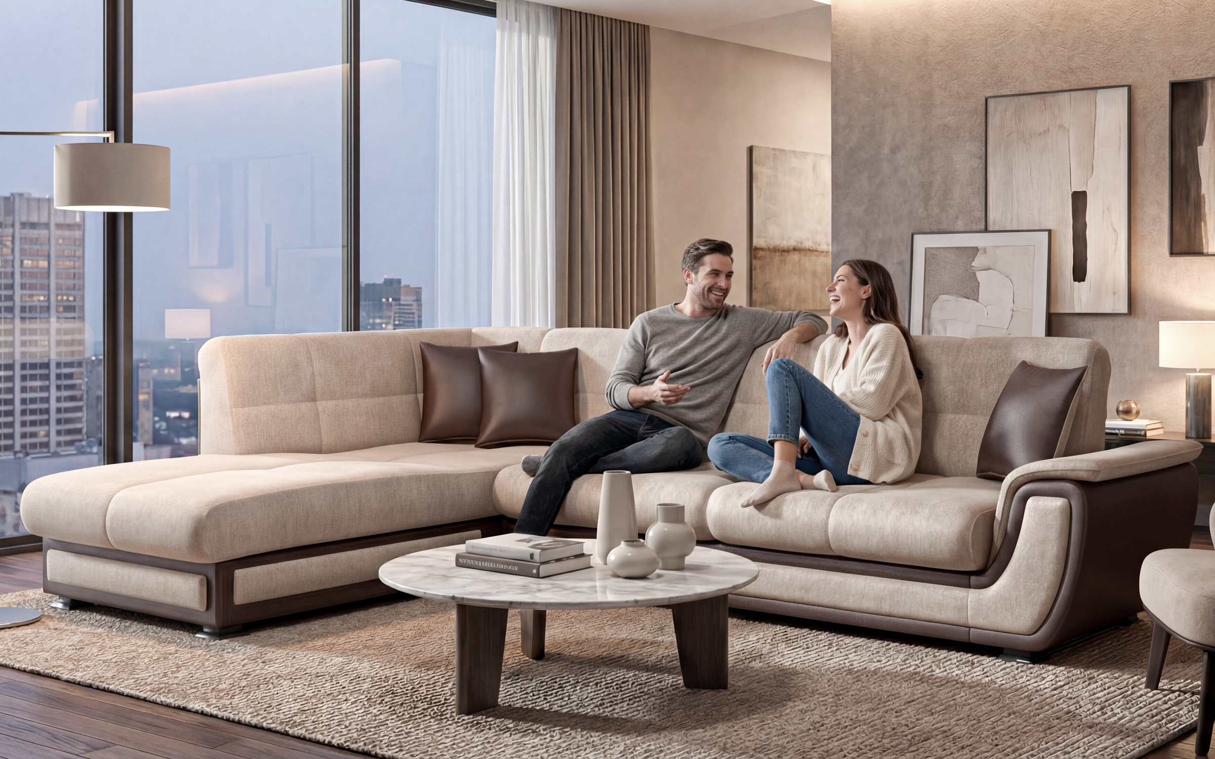 Coltar extensibil + mecanism click- clack Princess II, bej inchis + piele maro  8