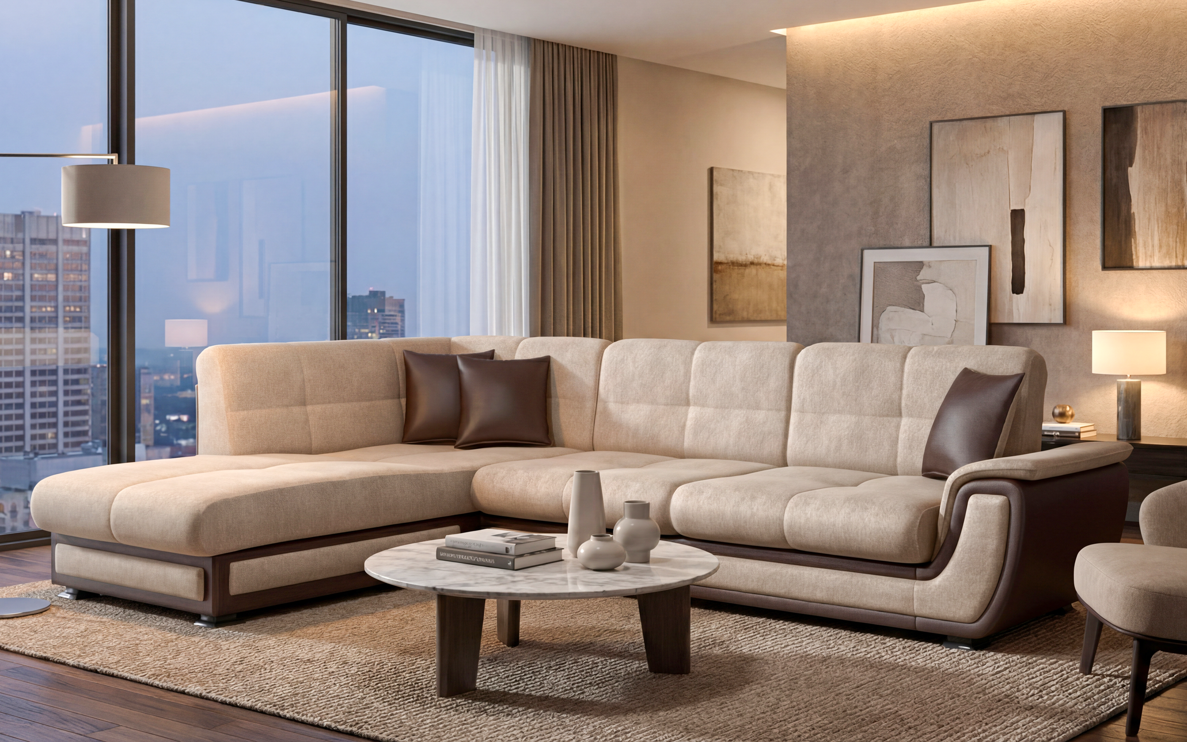 Coltar extensibil + mecanism click- clack Princess II, bej inchis + piele maro  3