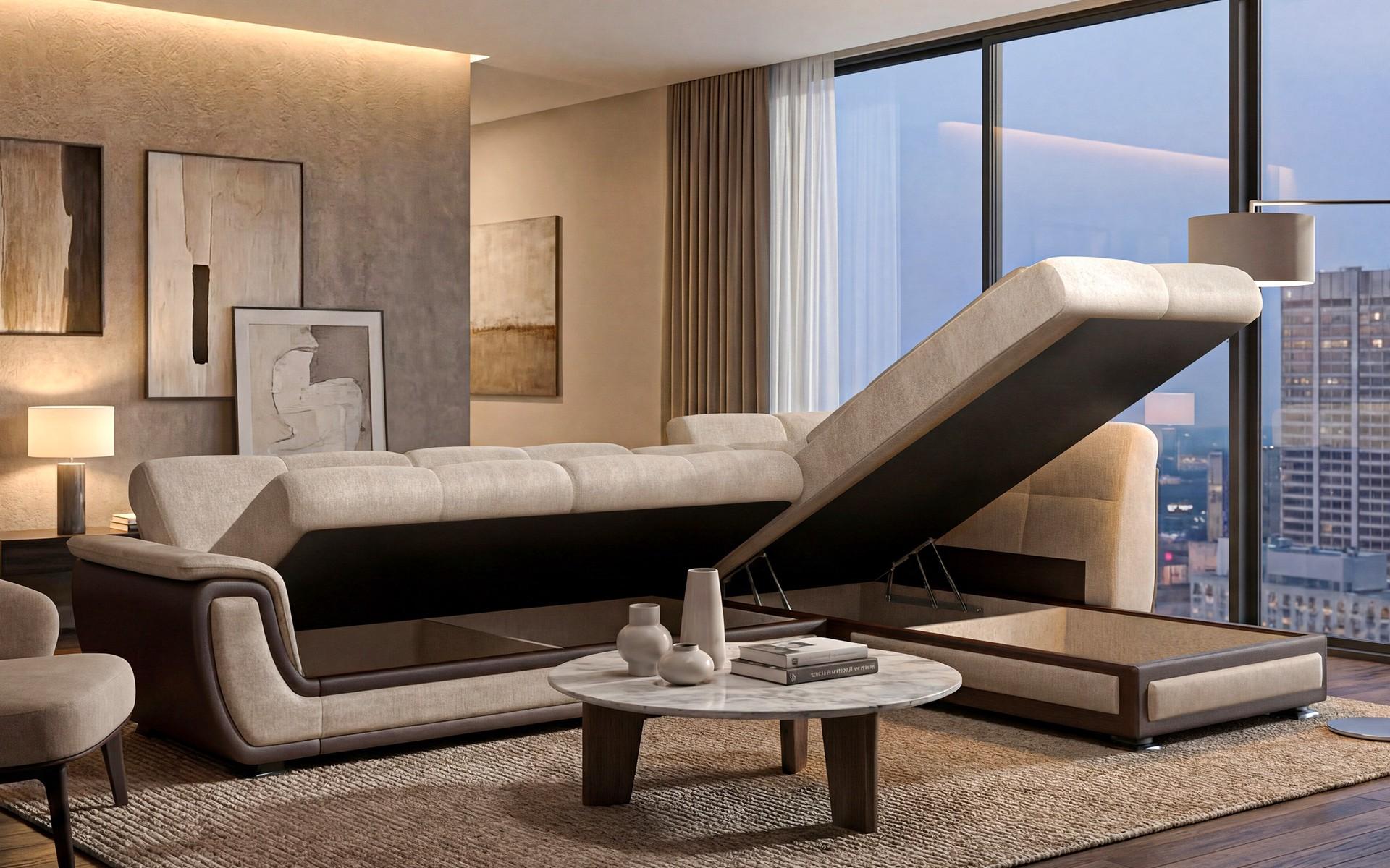 Coltar extensibil + mecanism click- clack Princess II, bej inchis + piele maro  5