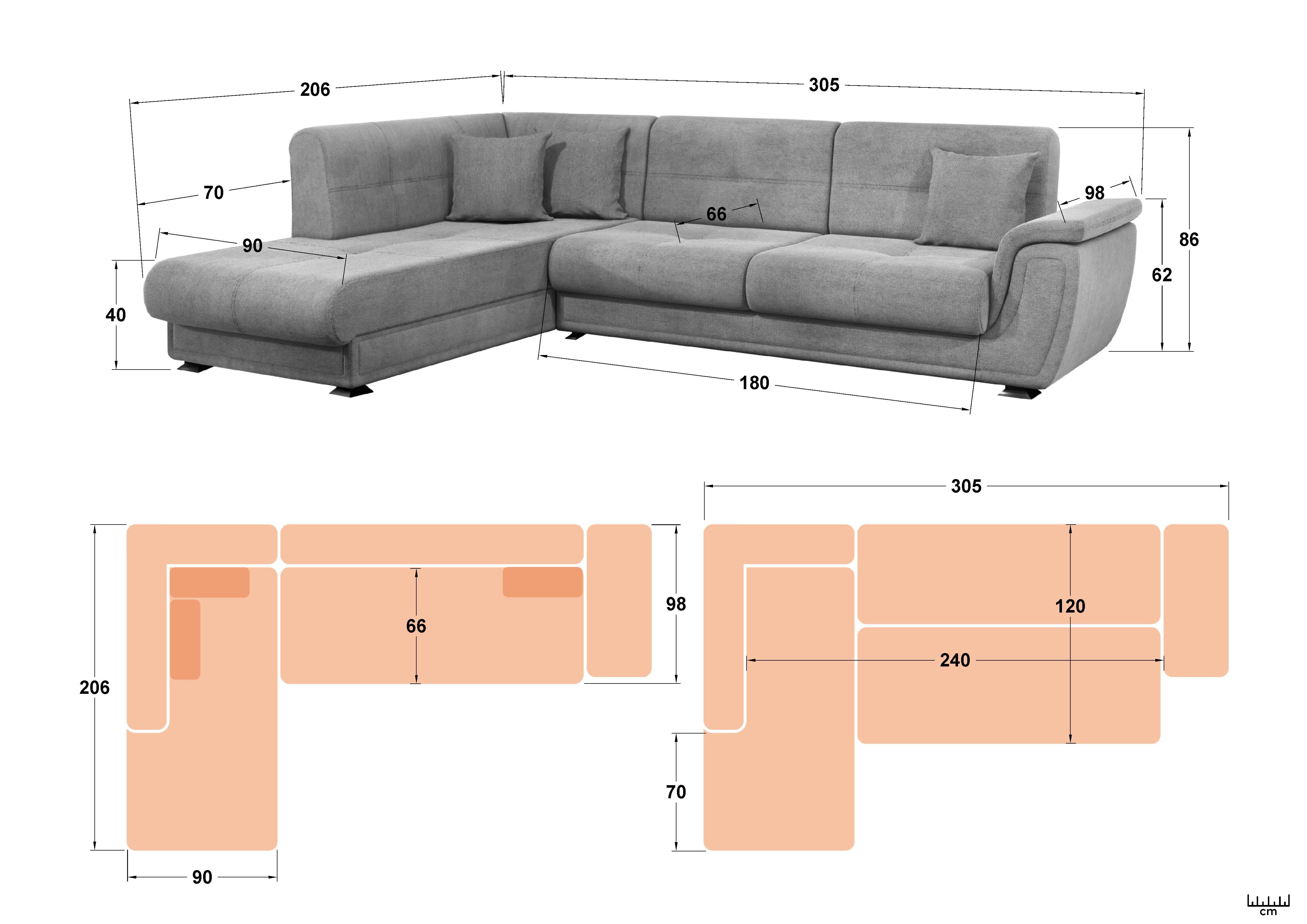 Coltar extensibil + mecanism click- clack Princess Lux, maro + portocaliu  2