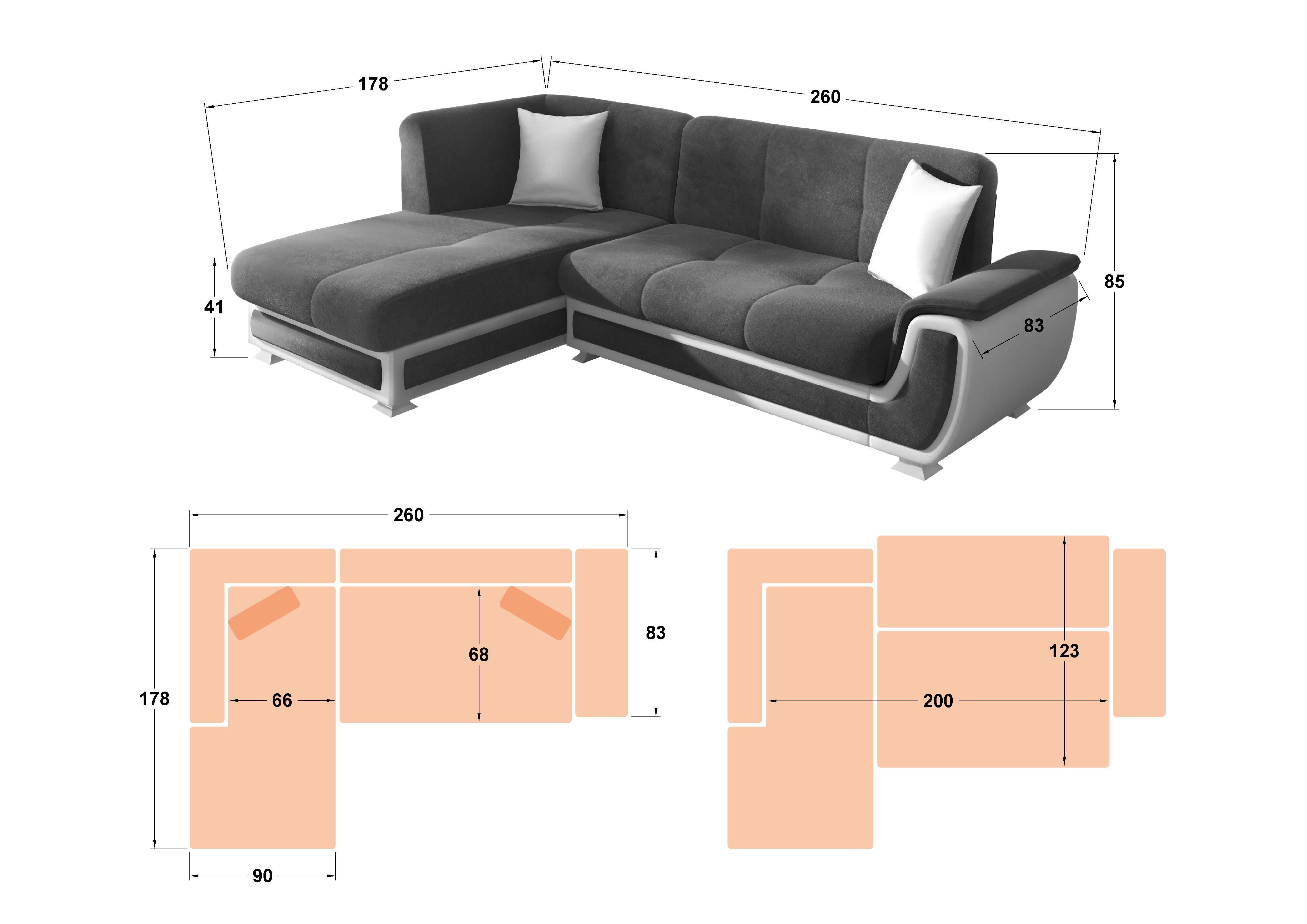 Coltar Princess S II + mecanism click-clack, gri + piele alba  2