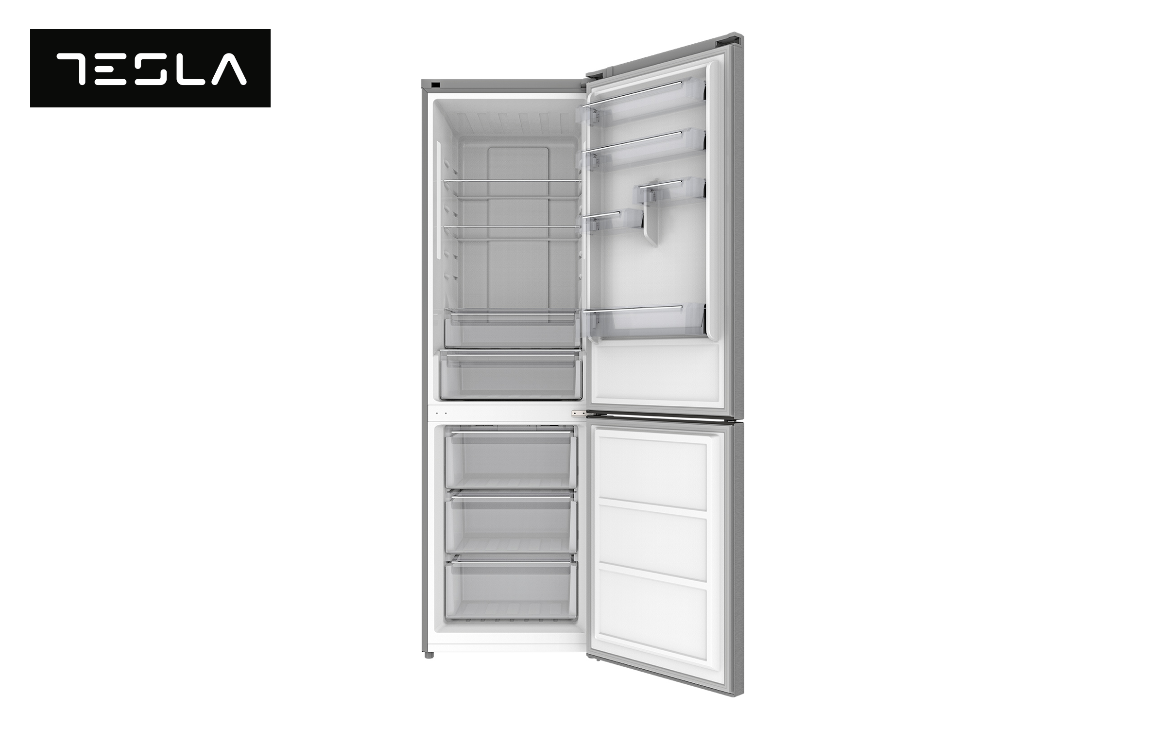 Combina frigorifica TESLA RC3400FHXE, inox  3