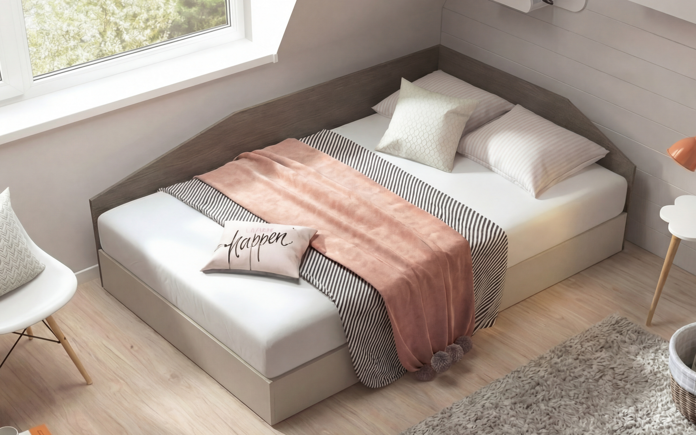 Pat 120/200 cu mecanism Ralitsa, casmir + stejar antracit  3