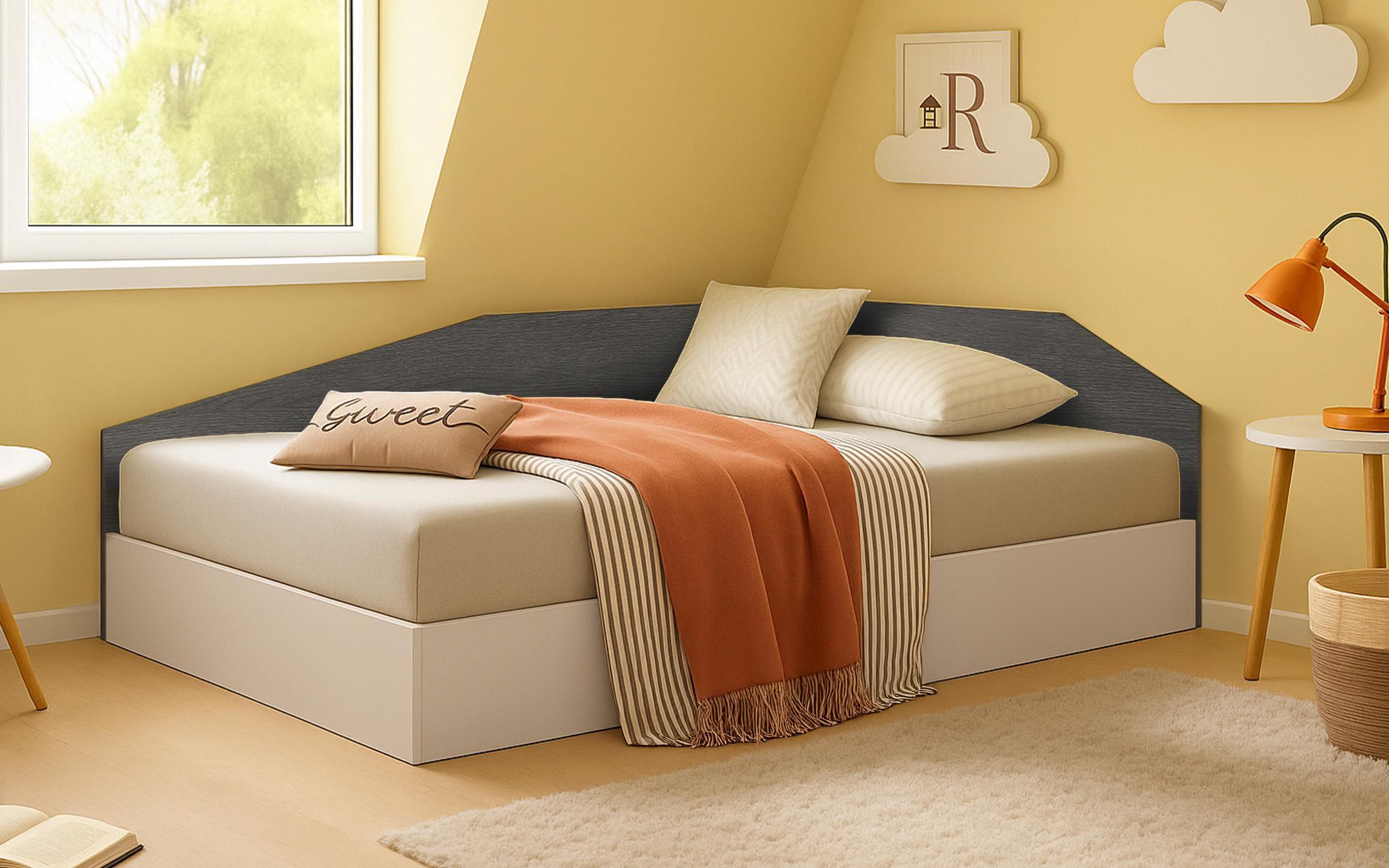 Pat cu mecanism 90/200 Ralitsa + saltea, casmir + stejar antracit  3