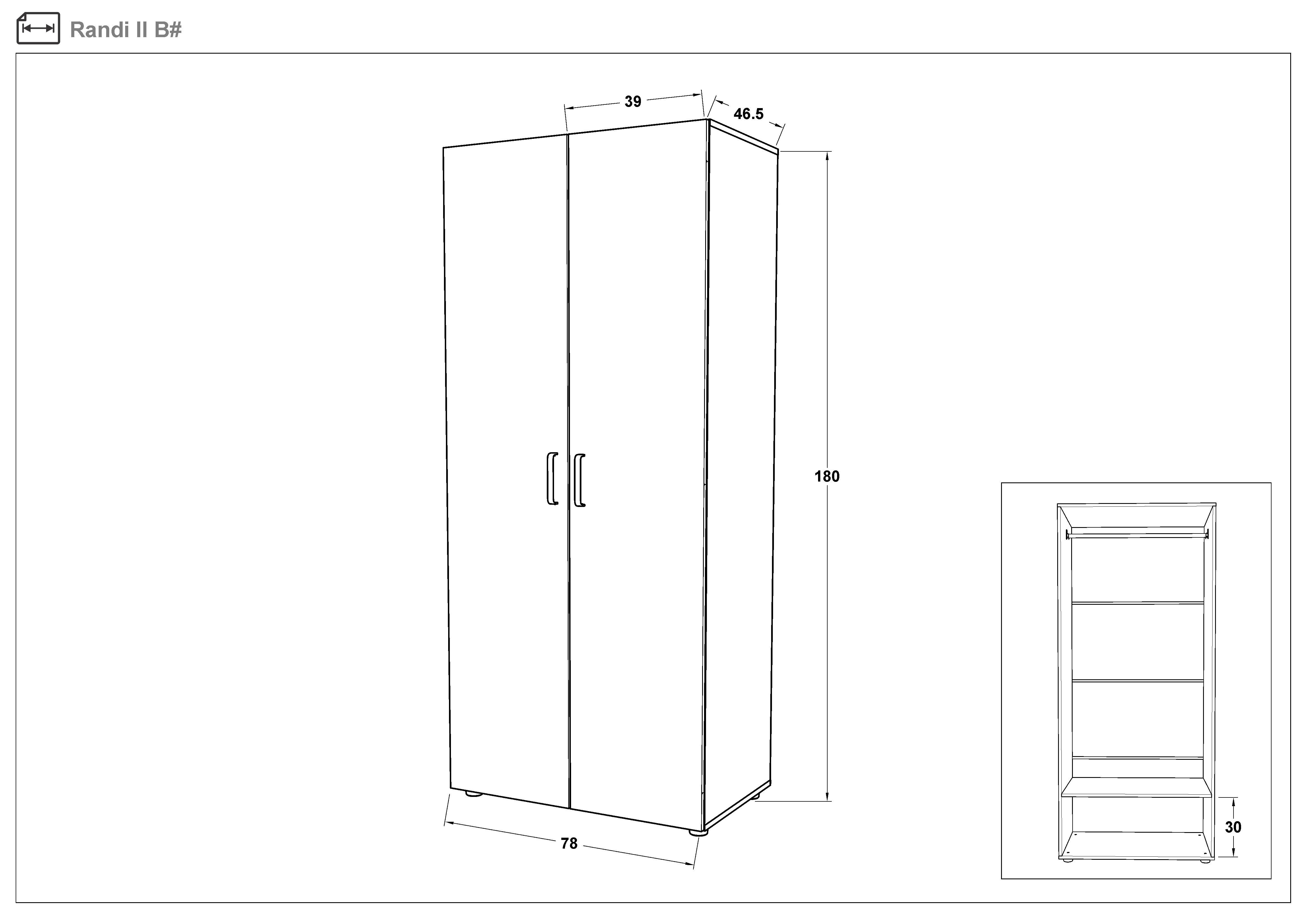 Dulap Randi, stejar sonoma  2