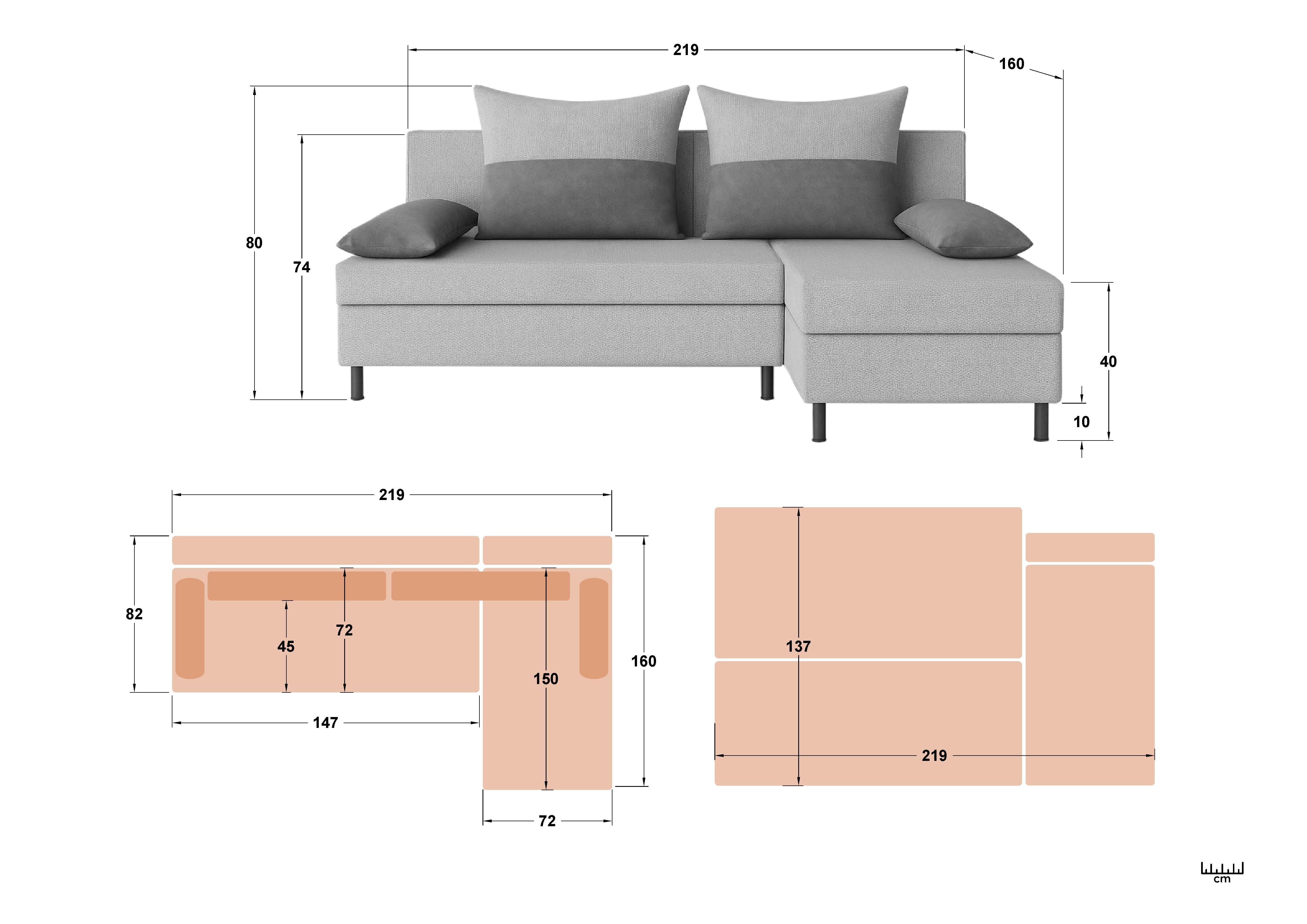 Coltar extensibil Real Prime, bej + antracit  2