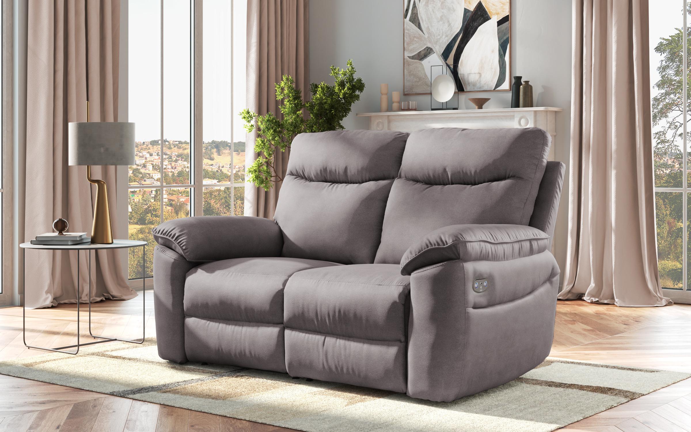 Recliner Adesto, cu doua locuri /cu mecanism electric/, gri  3