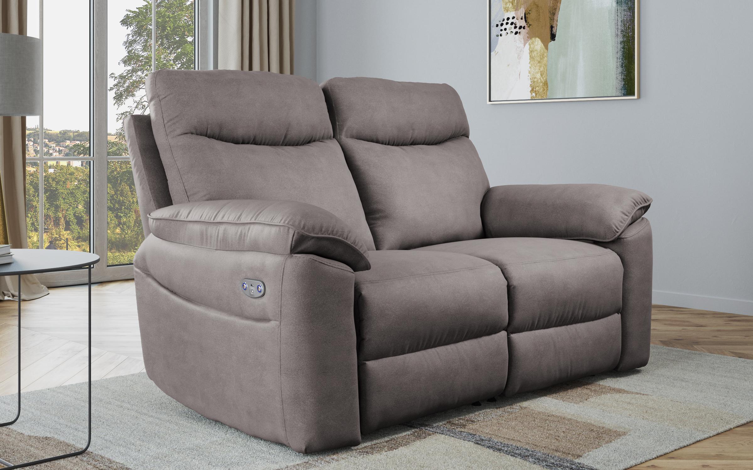 Recliner Adesto, cu doua locuri /cu mecanism electric/, gri  1