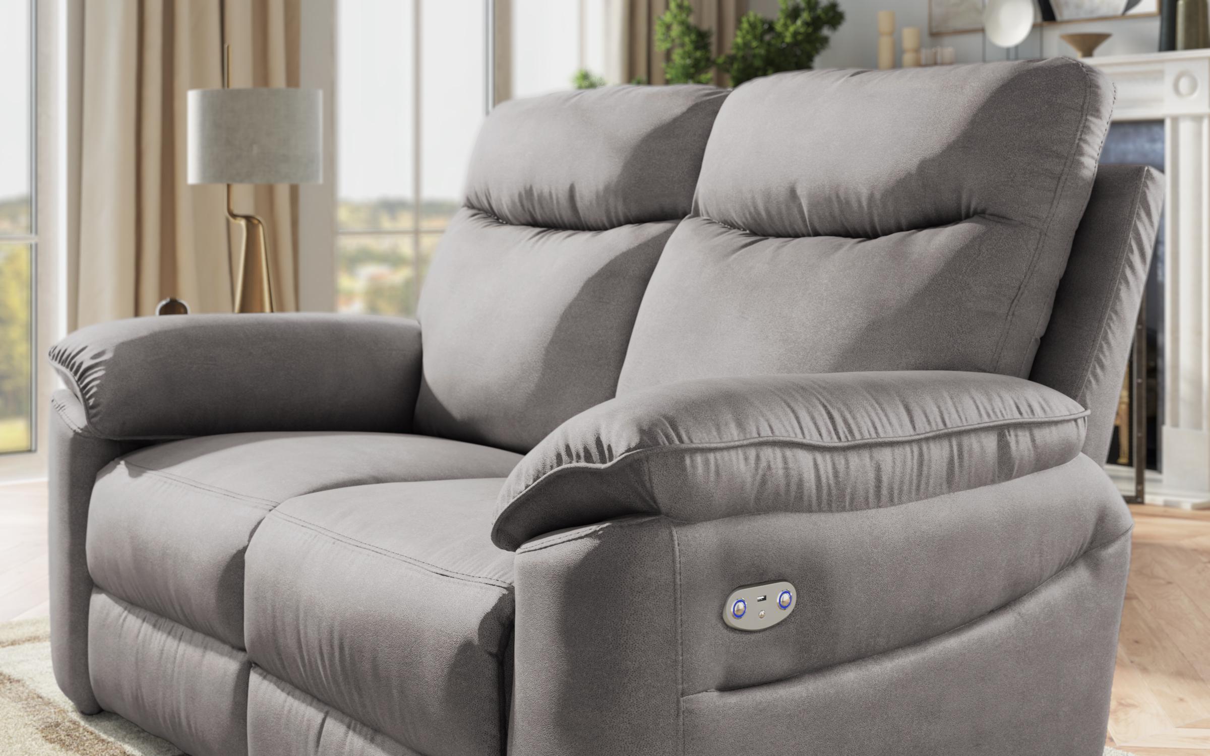 Recliner Adesto, cu doua locuri /cu mecanism electric/, gri  5
