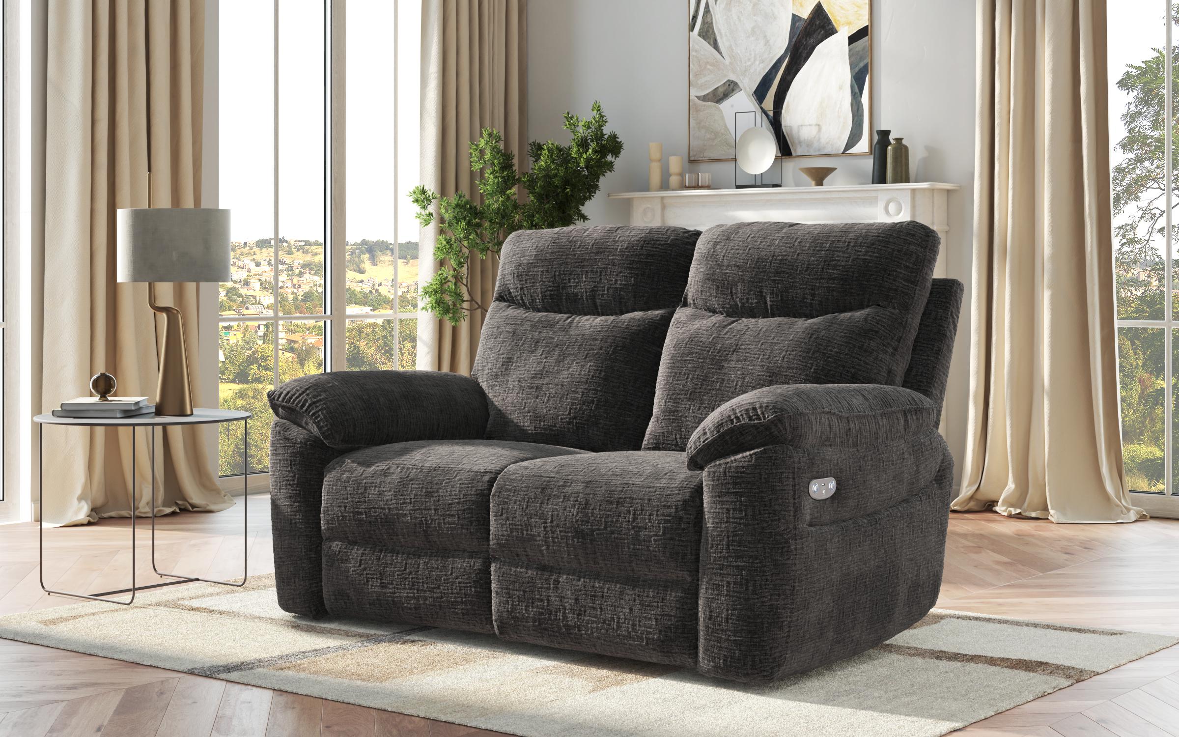 Recliner Adesto cu doua locuri /cu mecanism electric/, gri inchis  7