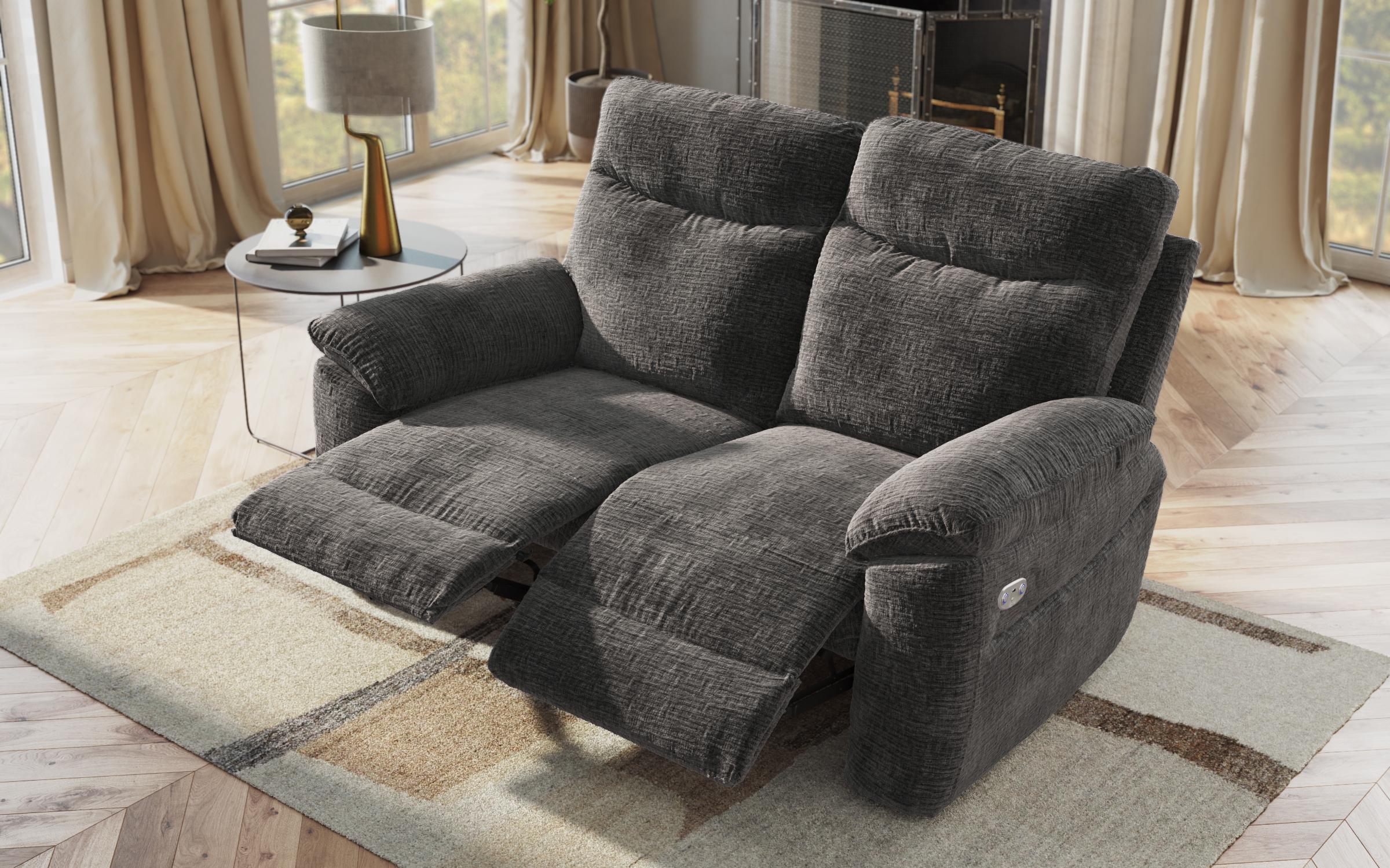 Recliner Adesto cu doua locuri /cu mecanism electric/, gri inchis  6