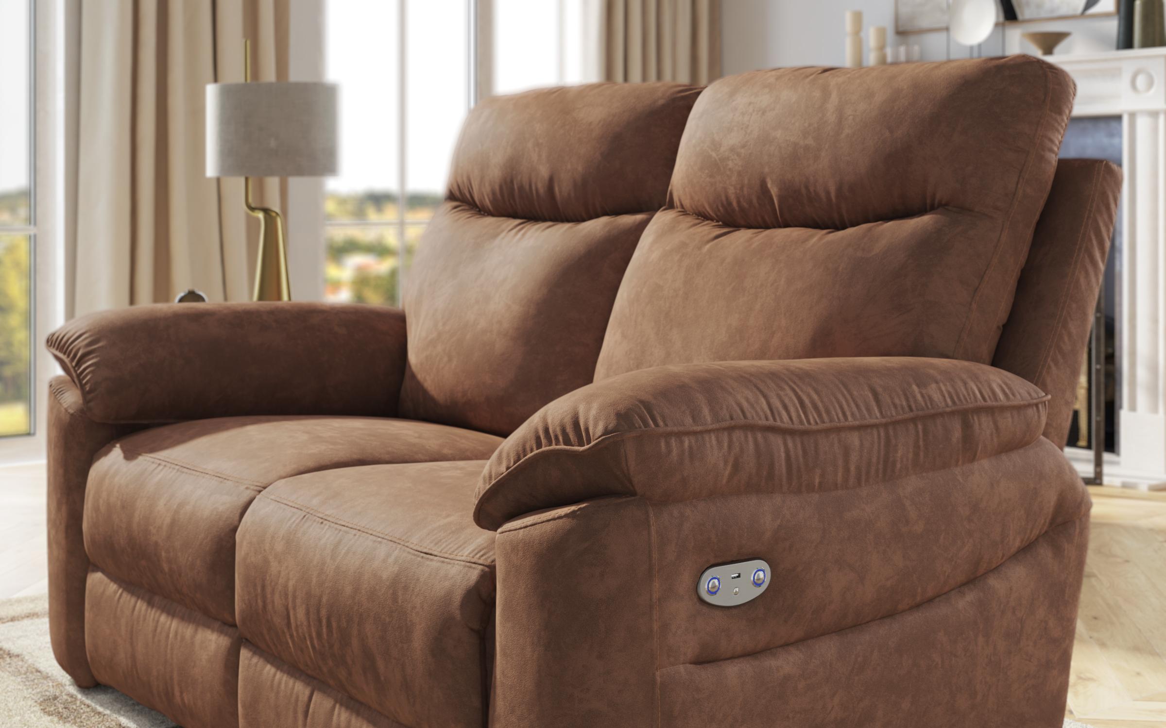 Recliner Adesto cu doua locuri /cu mecanism electric/, maro  3