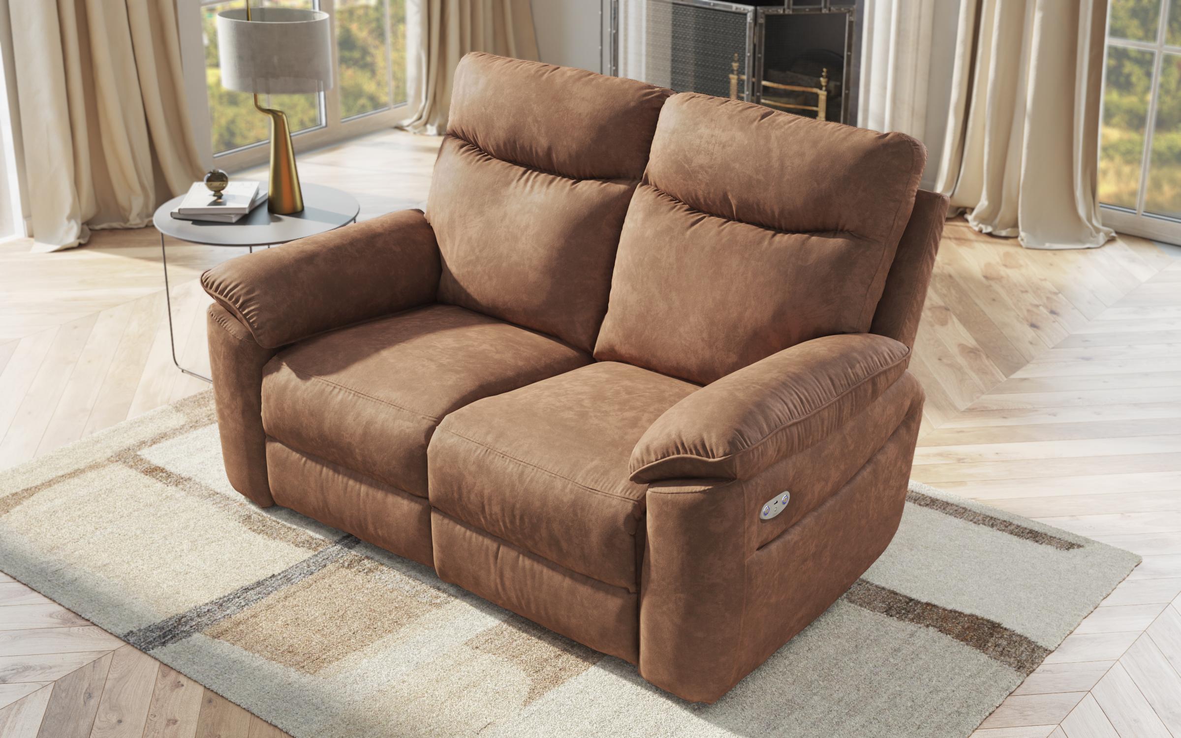Recliner Adesto cu doua locuri /cu mecanism electric/, maro  4