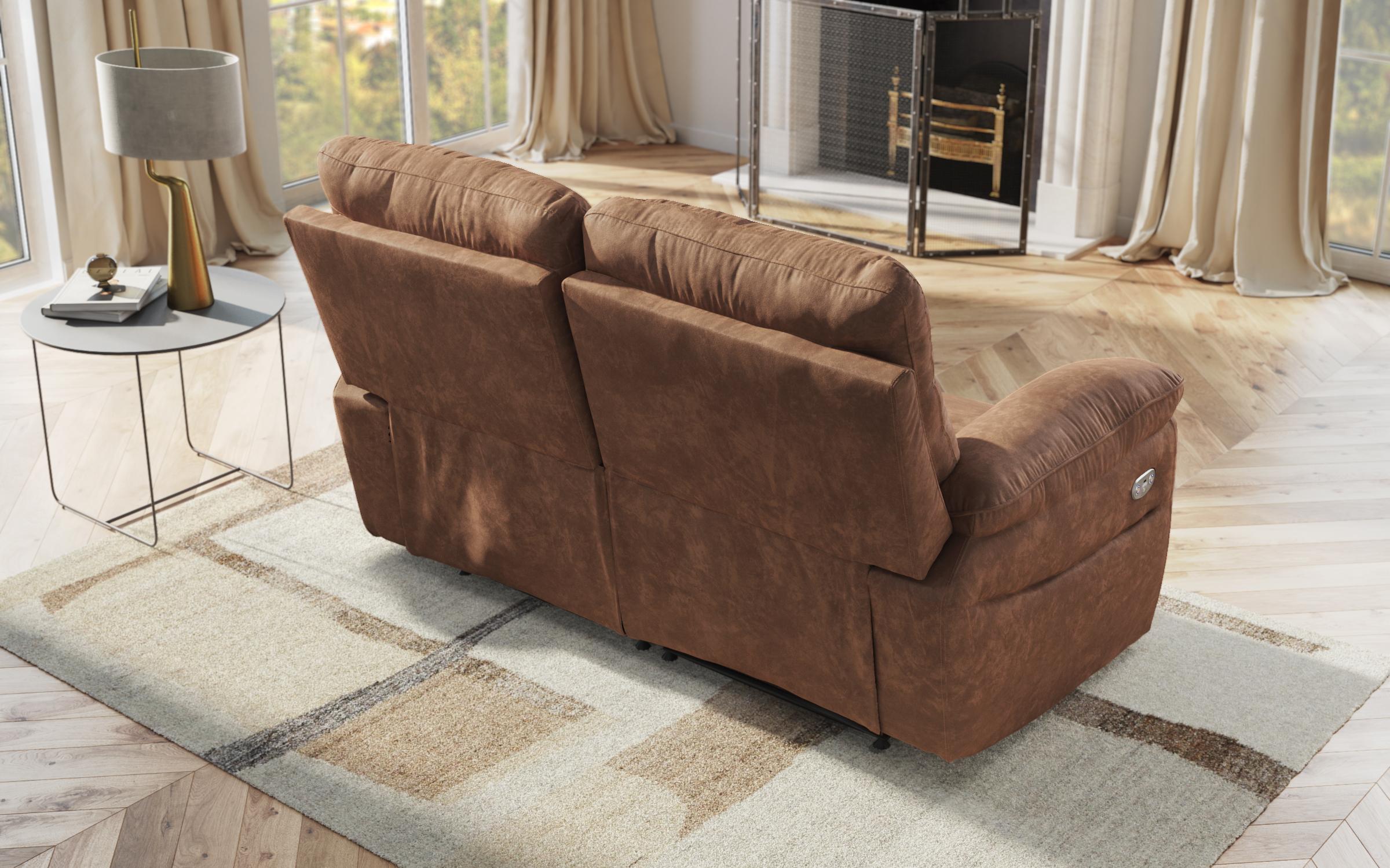 Recliner Adesto cu doua locuri /cu mecanism electric/, maro  5