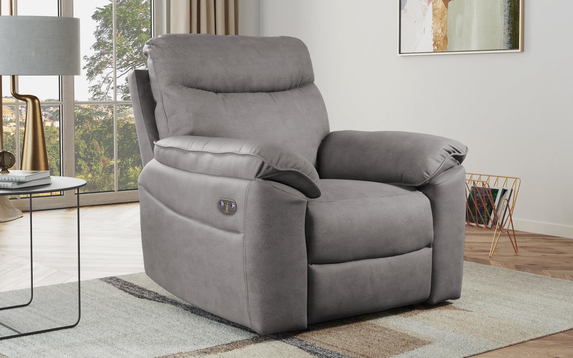 Recliner Adesto, fotoliu / cu mecanism electric/, gri 1