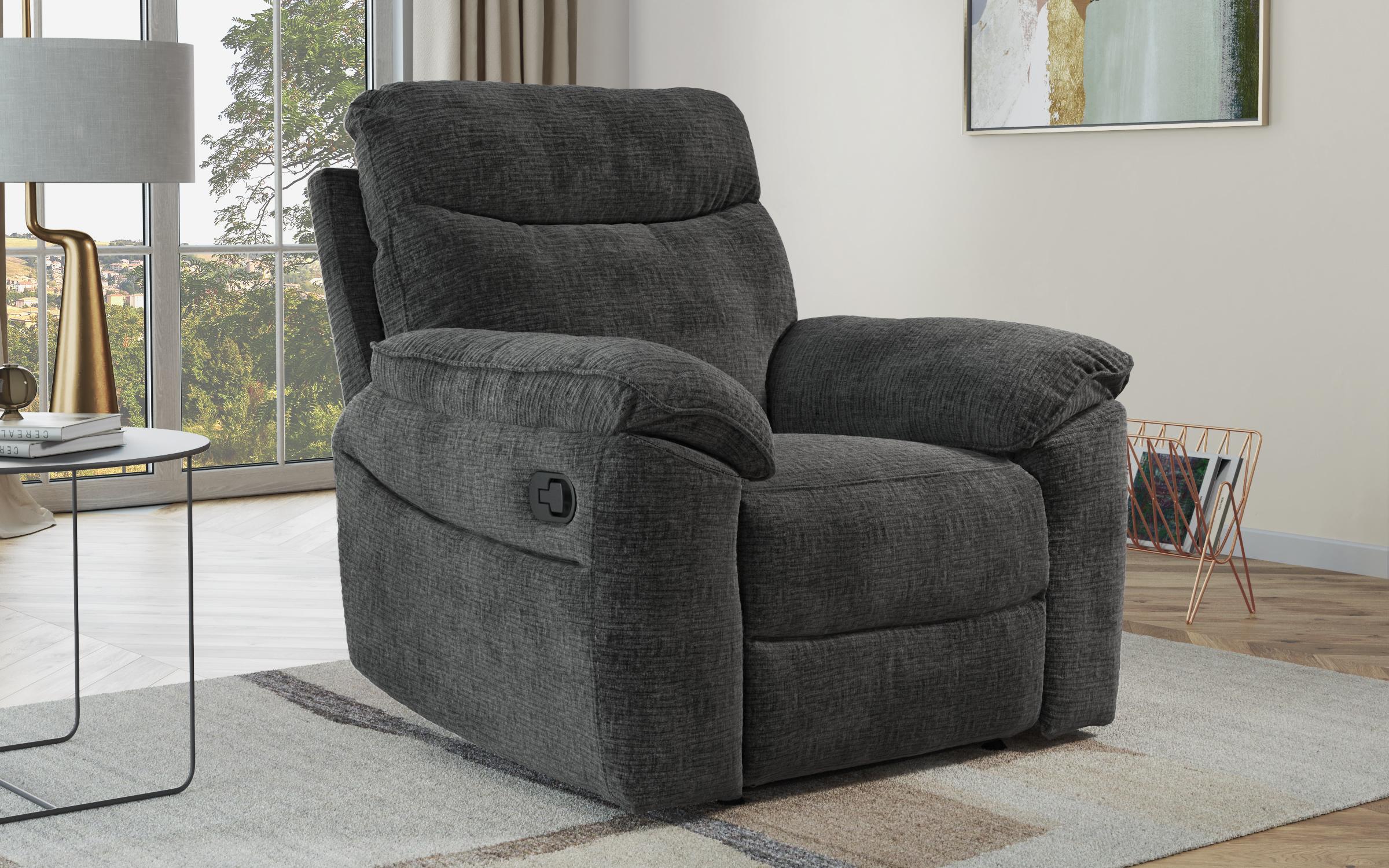 Recliner fotoliu Adesto / cu mecanism manual/, gri inchis  1