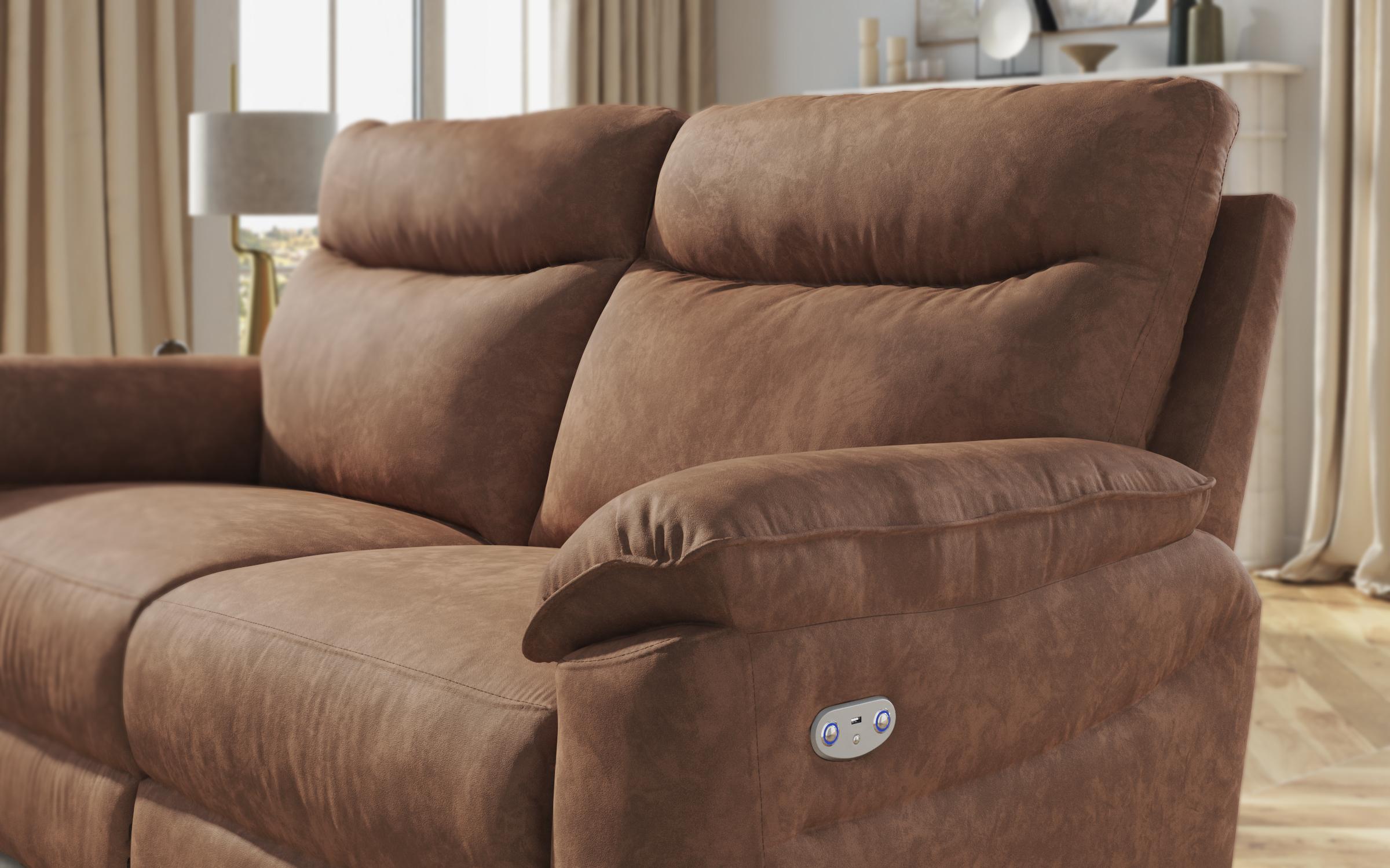 Recliner Adesto cu trei locuri / cu mecanism electric/, maro  3