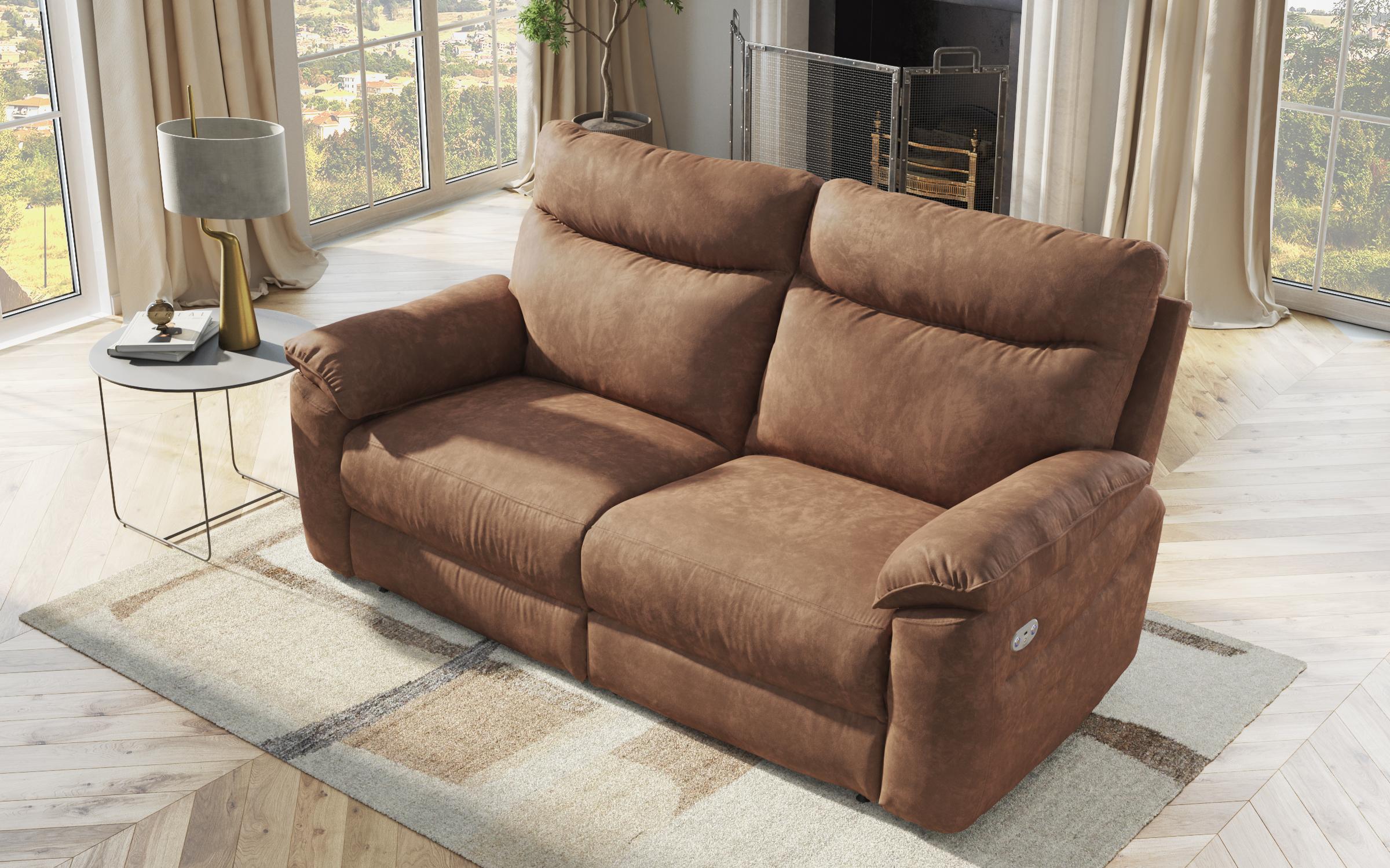 Recliner Adesto cu trei locuri / cu mecanism electric/, maro  4