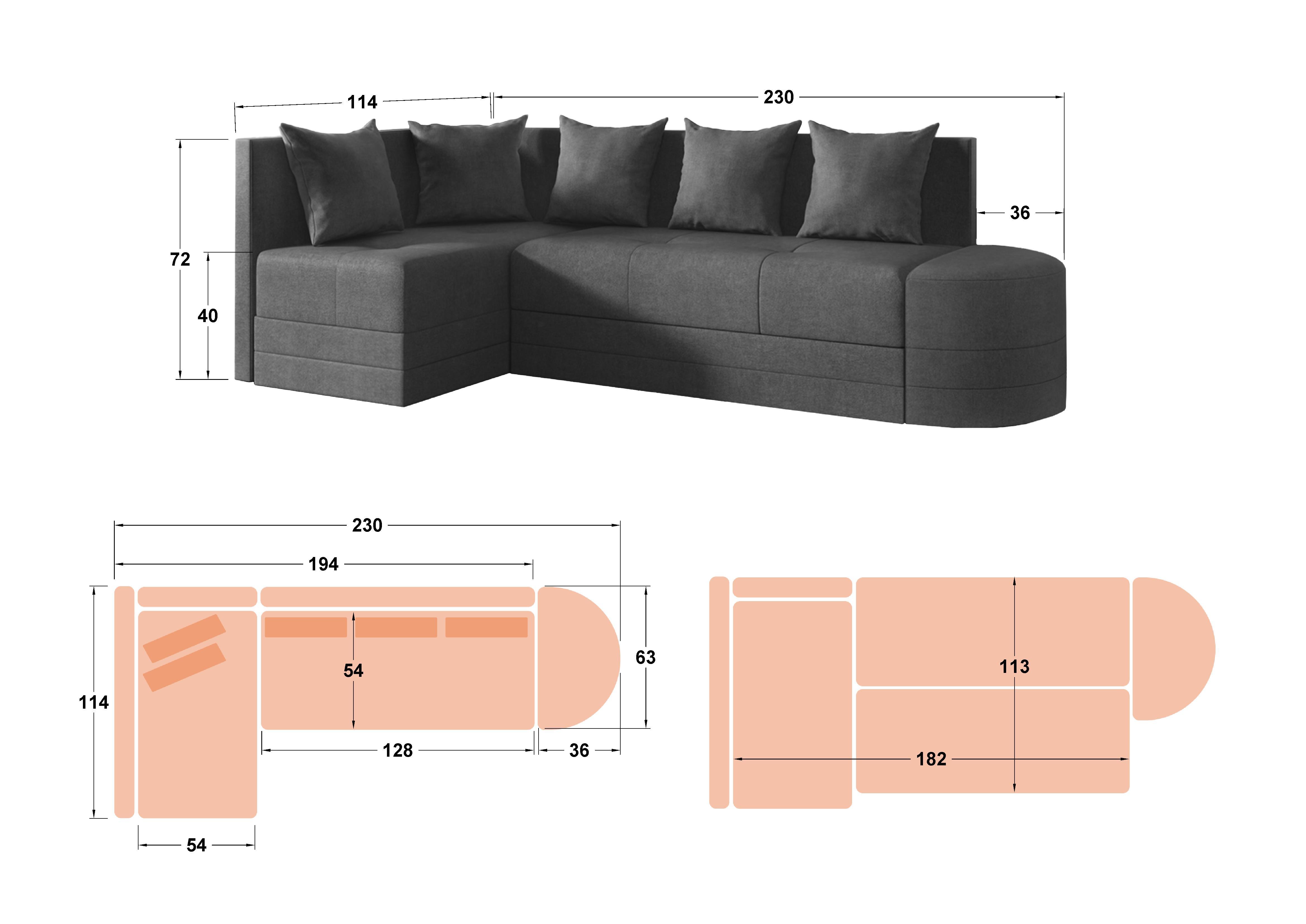 Coltar extensibil de bucatarie Reilly, rosu  2