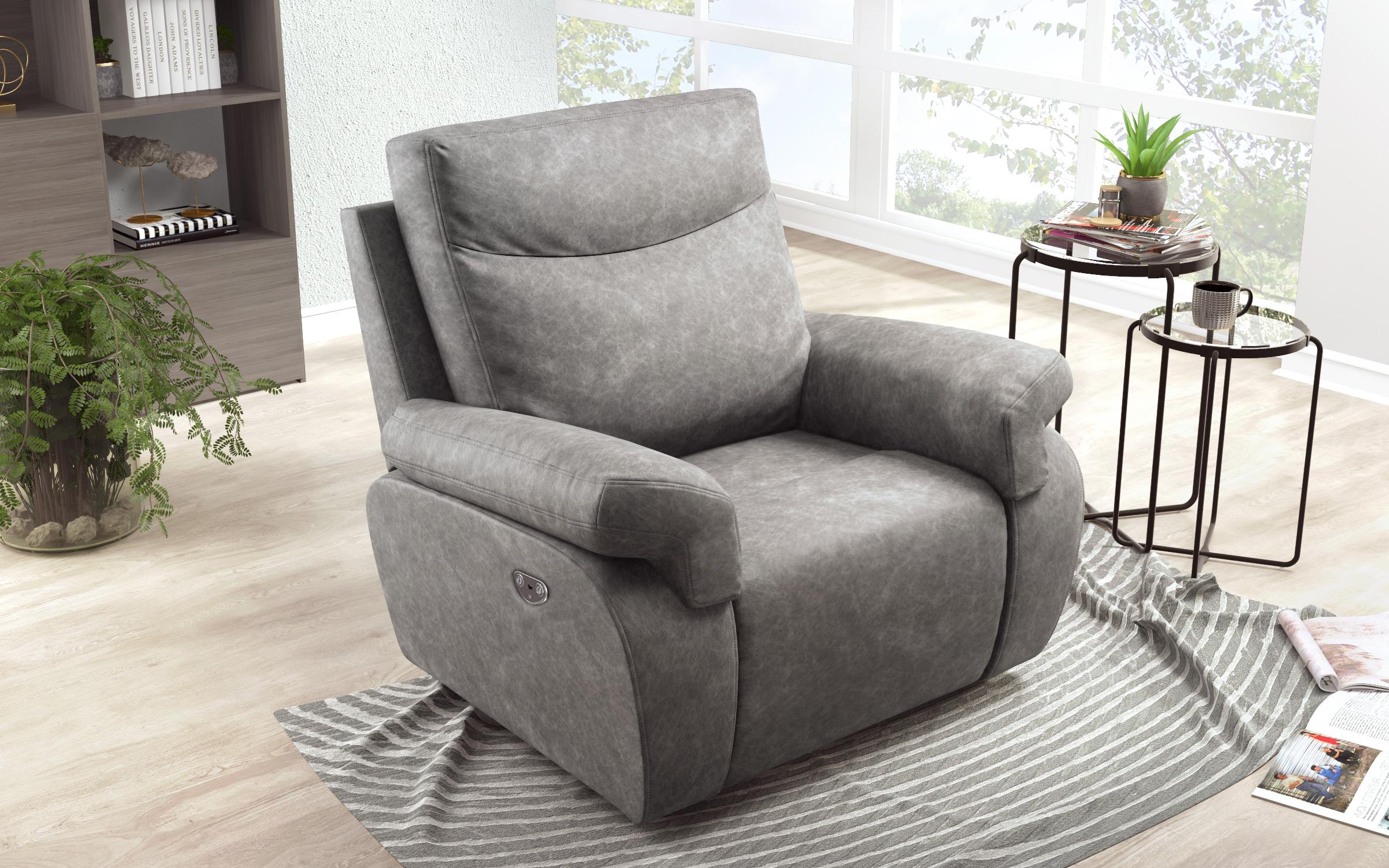 Recliner  Beluci, fotoliu  + mechanism electric, gri  5