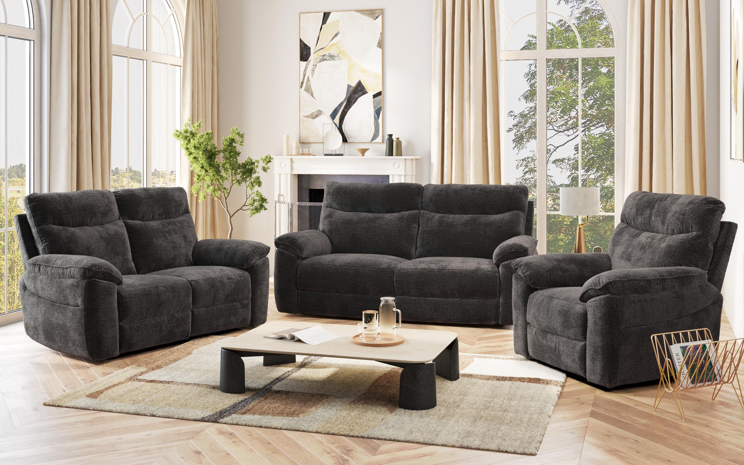 Recliner Adesto cu doua locuri /fara mecanism/, gri inchis  2