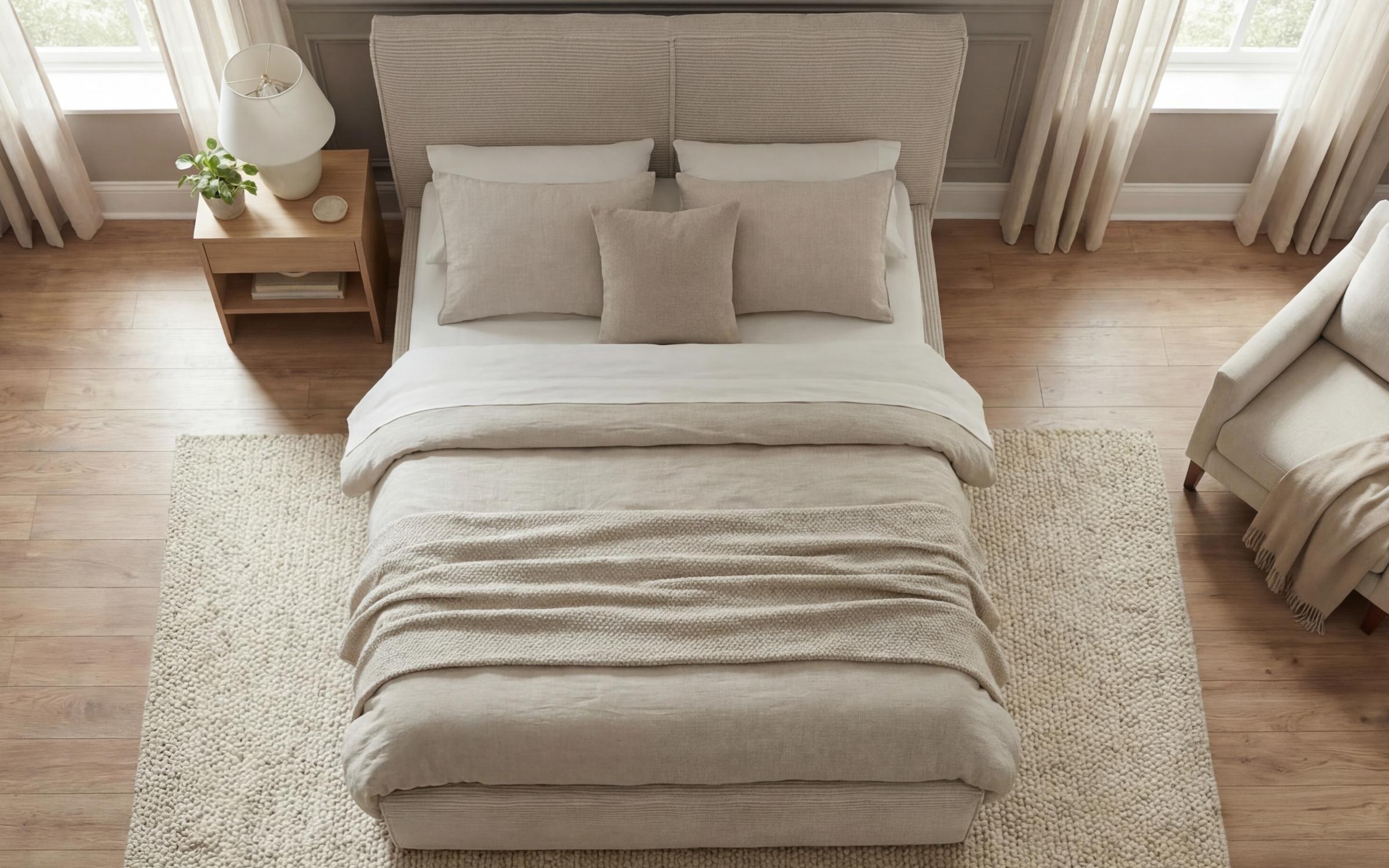 Pat dublu tapitat 160/200 Siera, bej deschis  3