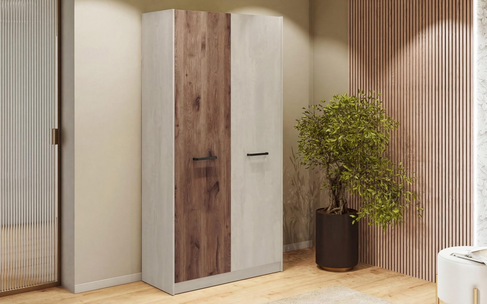 Set dormitor 160/200 Keti + saltea, Silk + stejar scandinav inchis  10