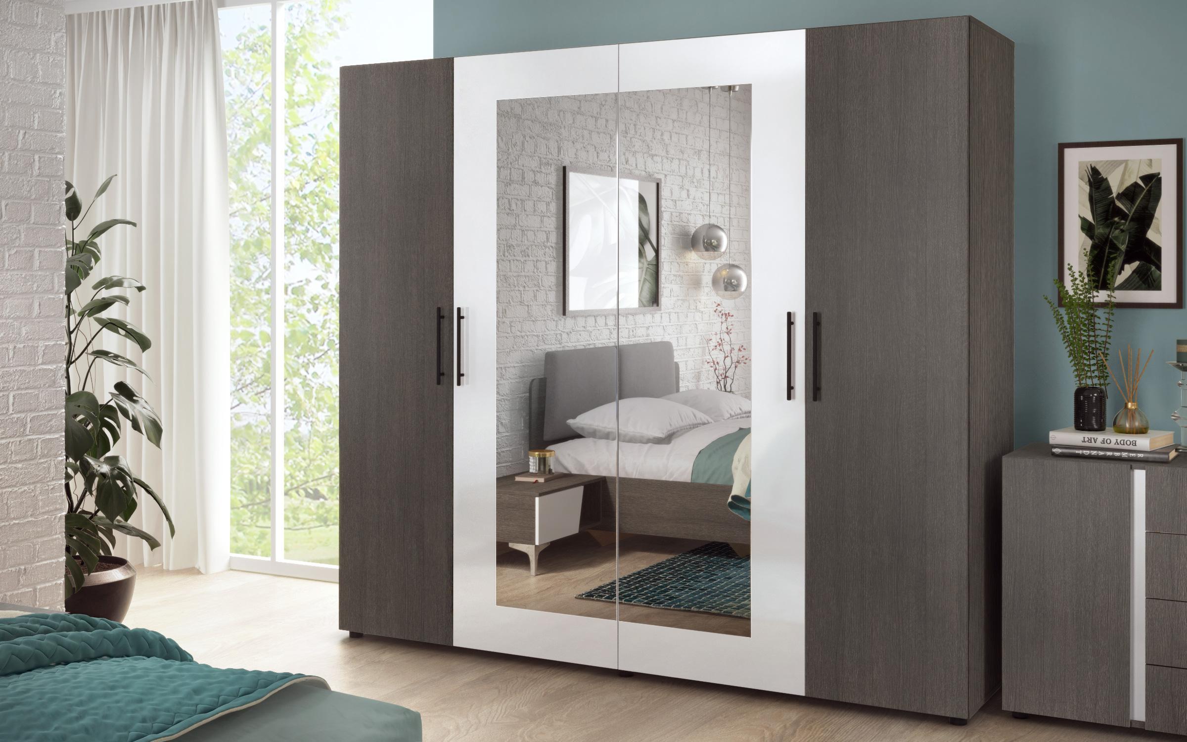 Dulap Adora, stejar antracit + alb lucios  2