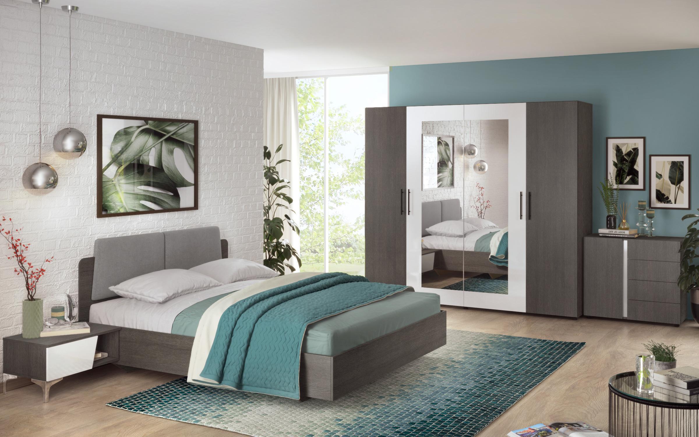 Dulap Adora, stejar antracit + alb lucios  4