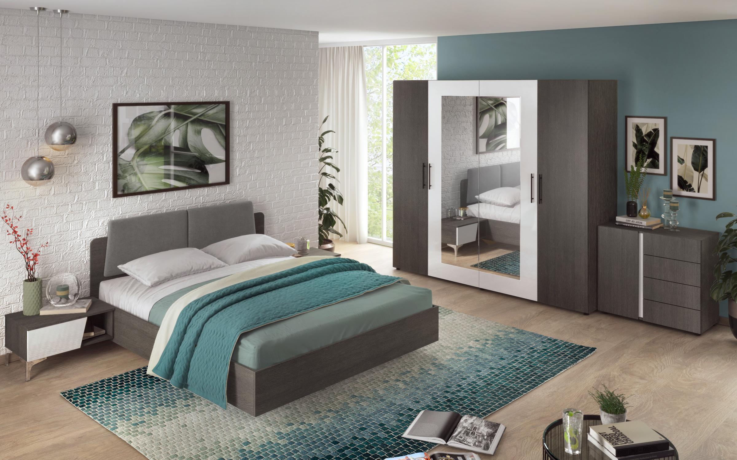 Comoda Adora, stejar antracit + alb lucios  3