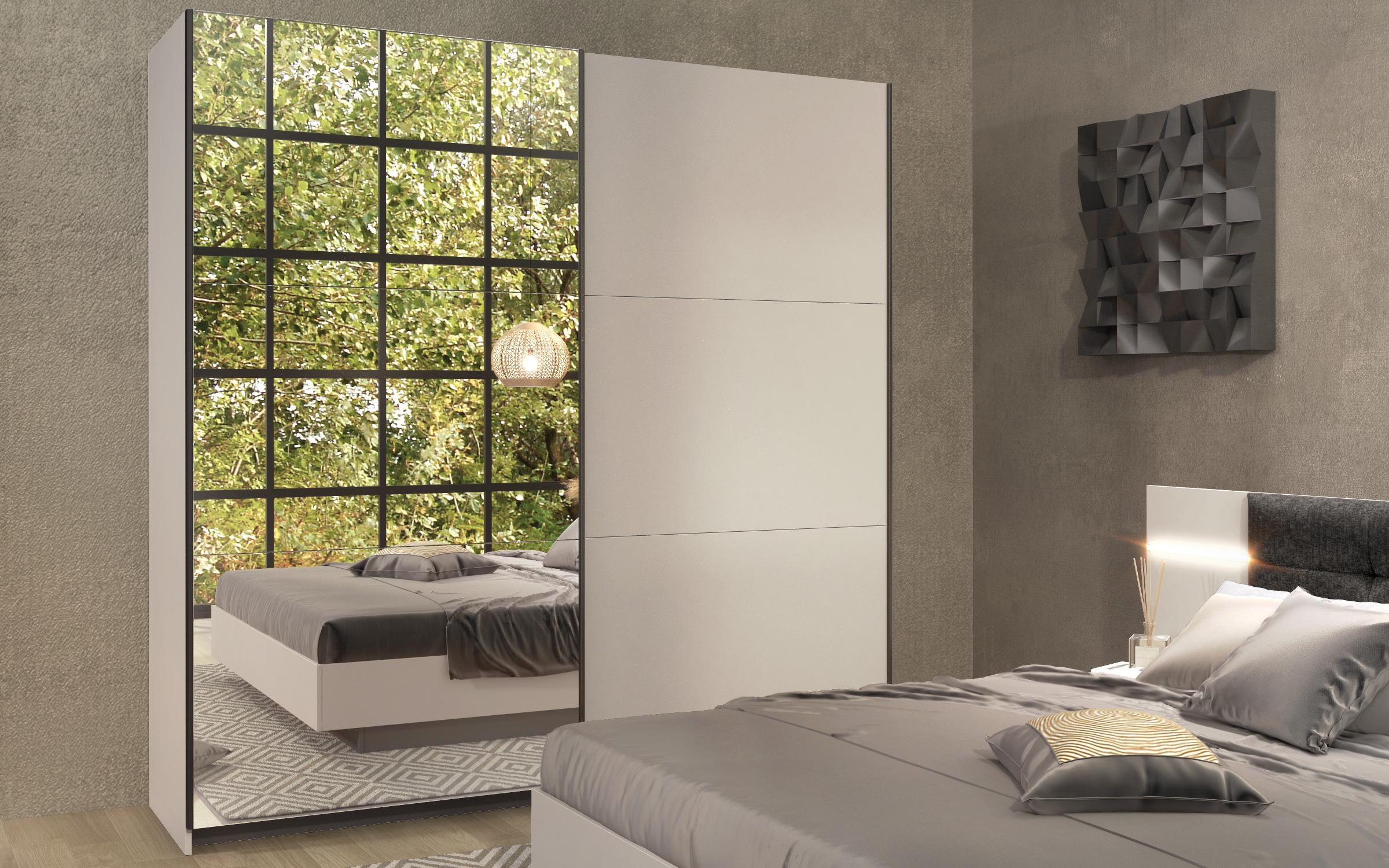 Set dormitor Alinor Sens + LED pentru saltea 160/200, casmir + antracit mat  5