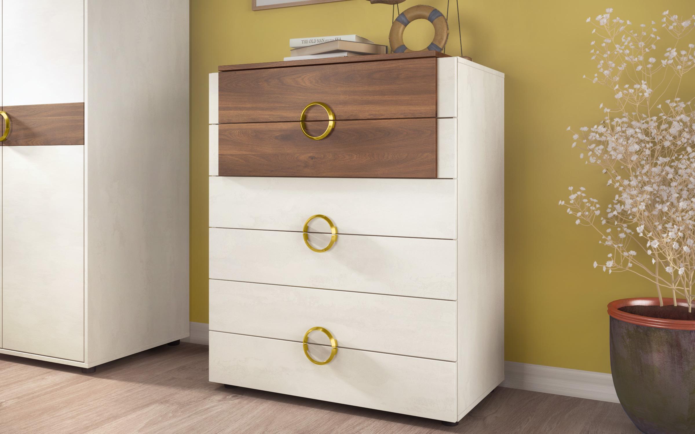 Comoda Aronda, Silk + stejar coniac  2