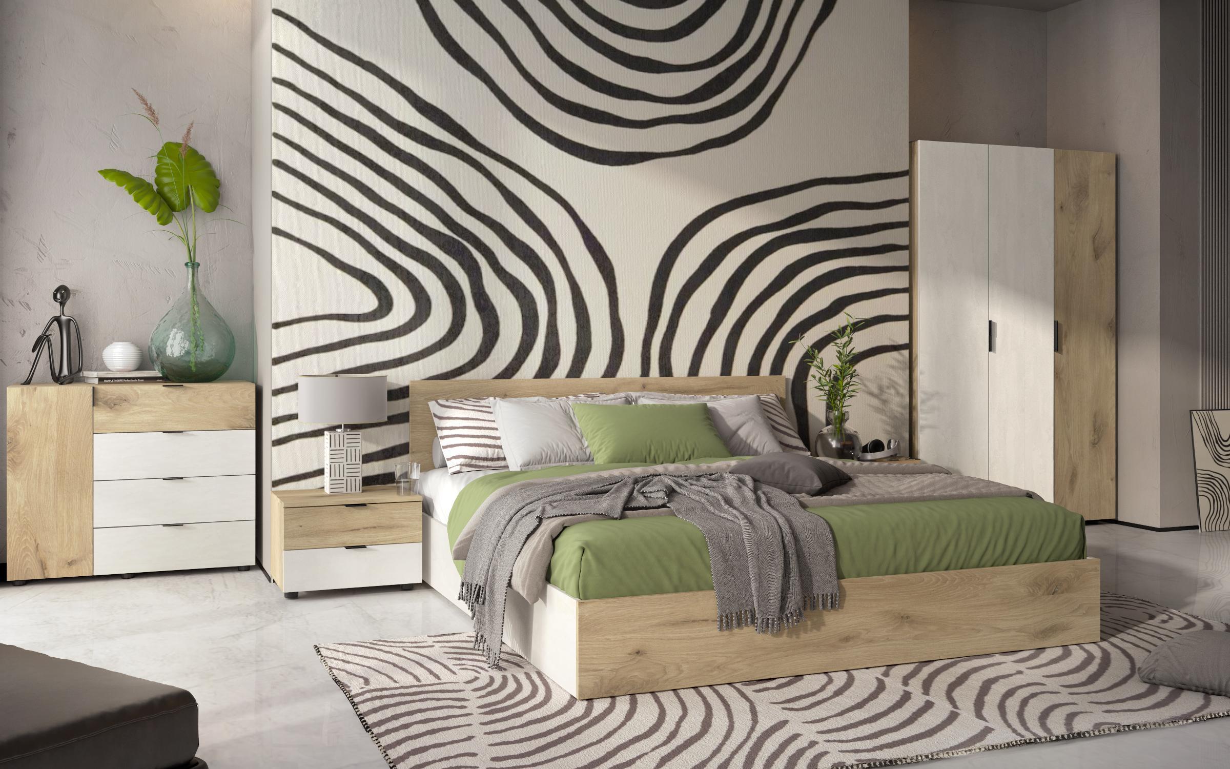 Comoda Belmar, Silk + stejar scandinav deschis  2