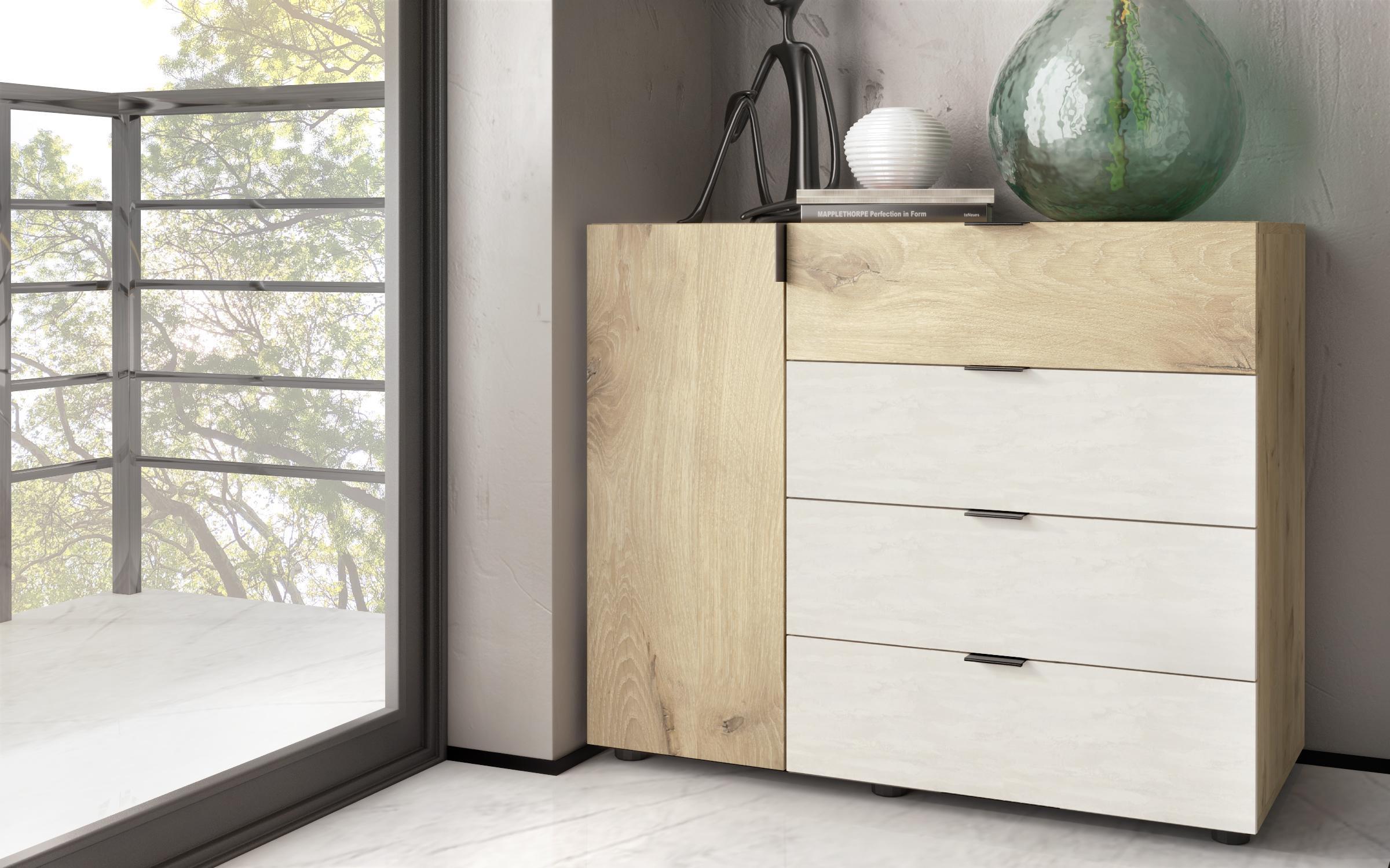 Comoda Belmar, Silk + stejar scandinav deschis  1