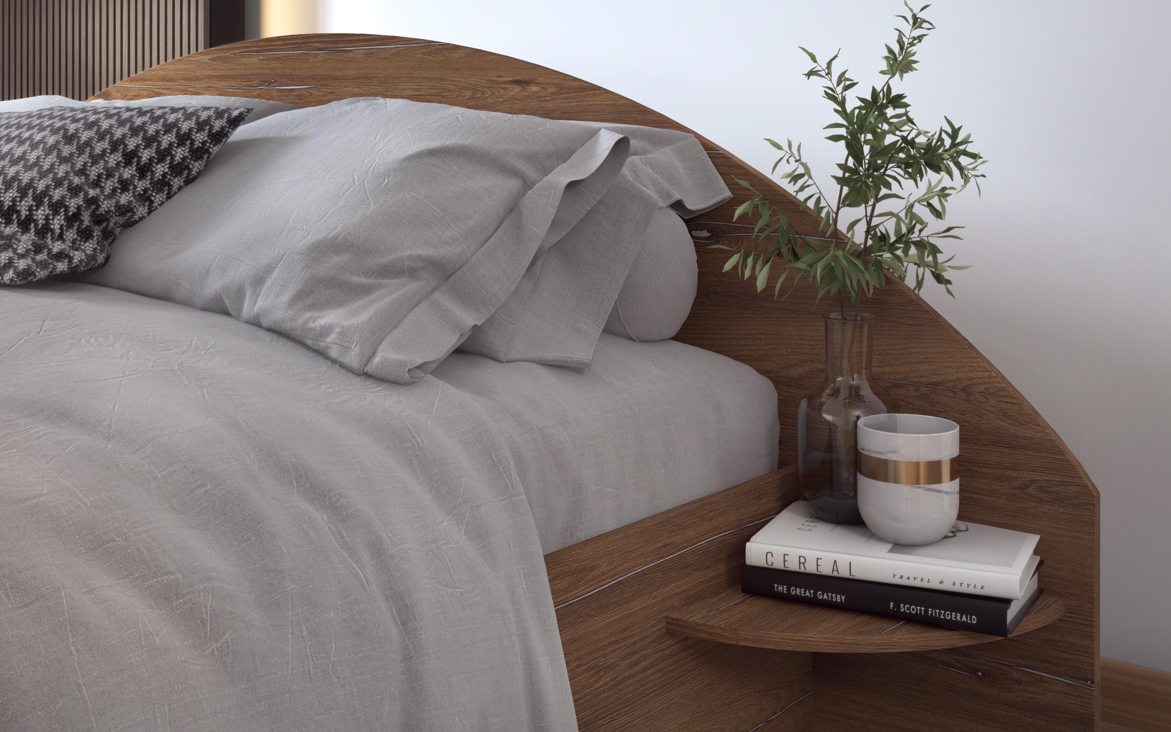 Set dormitor Lorein + saltea Neo Dream 140/200, stejar vintage  4