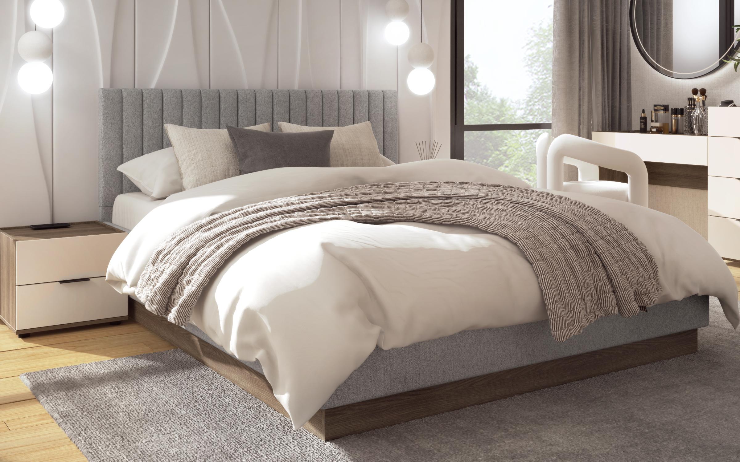 Set dormitor Novela pentru saltea 160/200, cala fumurie + casmir  6