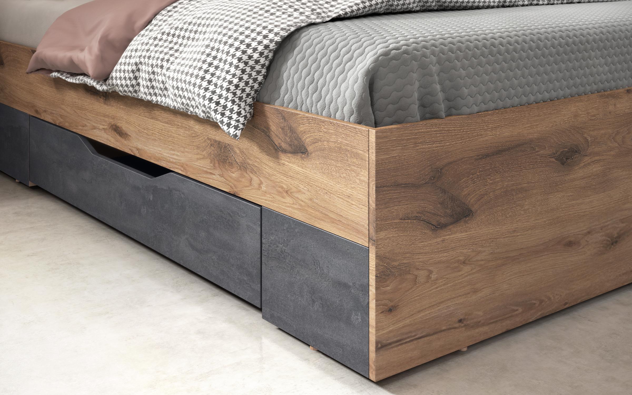 Set dormitor Sandero +saltea cu o fata Neo dream  160/200, stejar scandinav inchis + magma  4