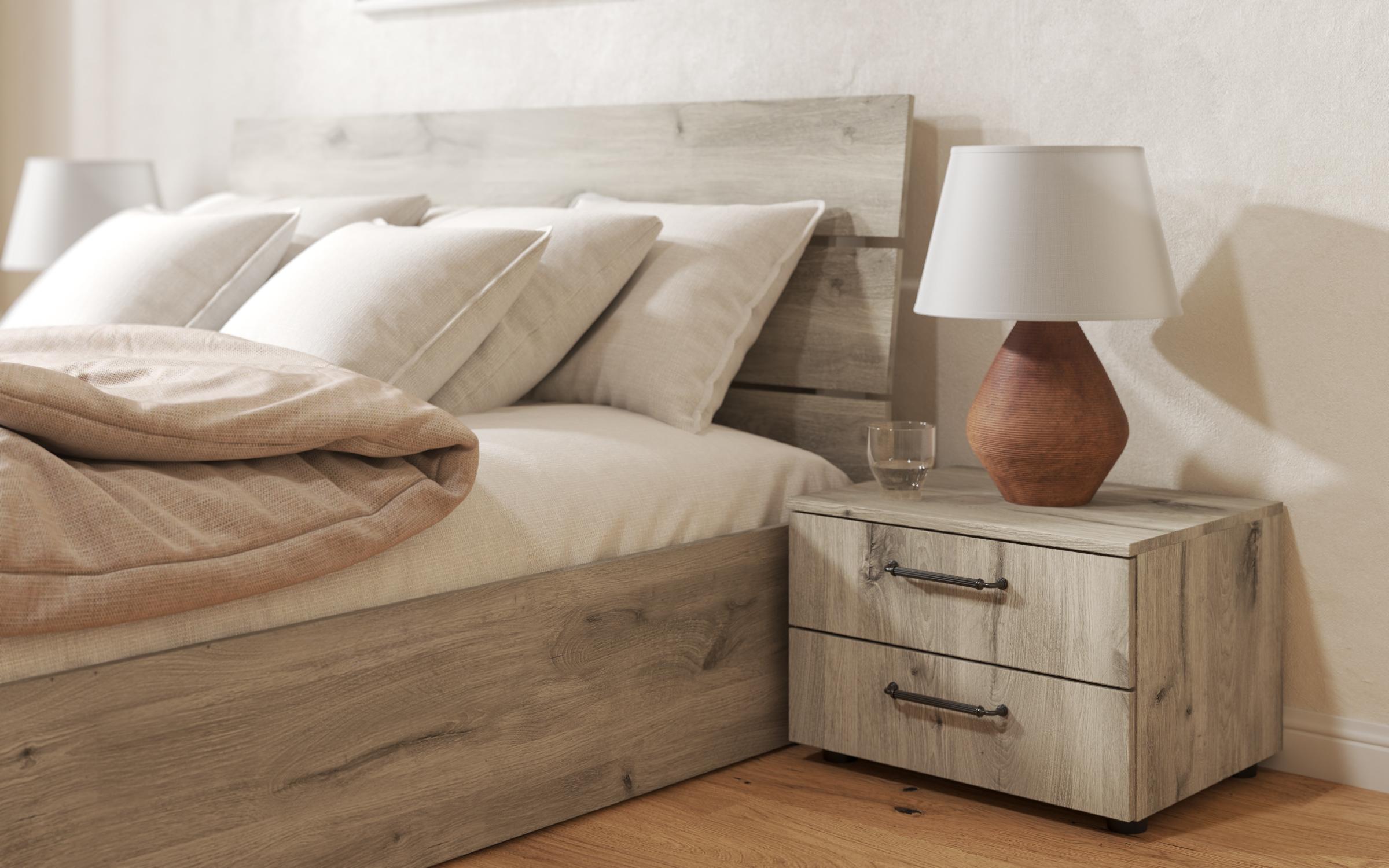 Set dormitor Terini pentru saltea 160/200, stejar scandinav deschis  2
