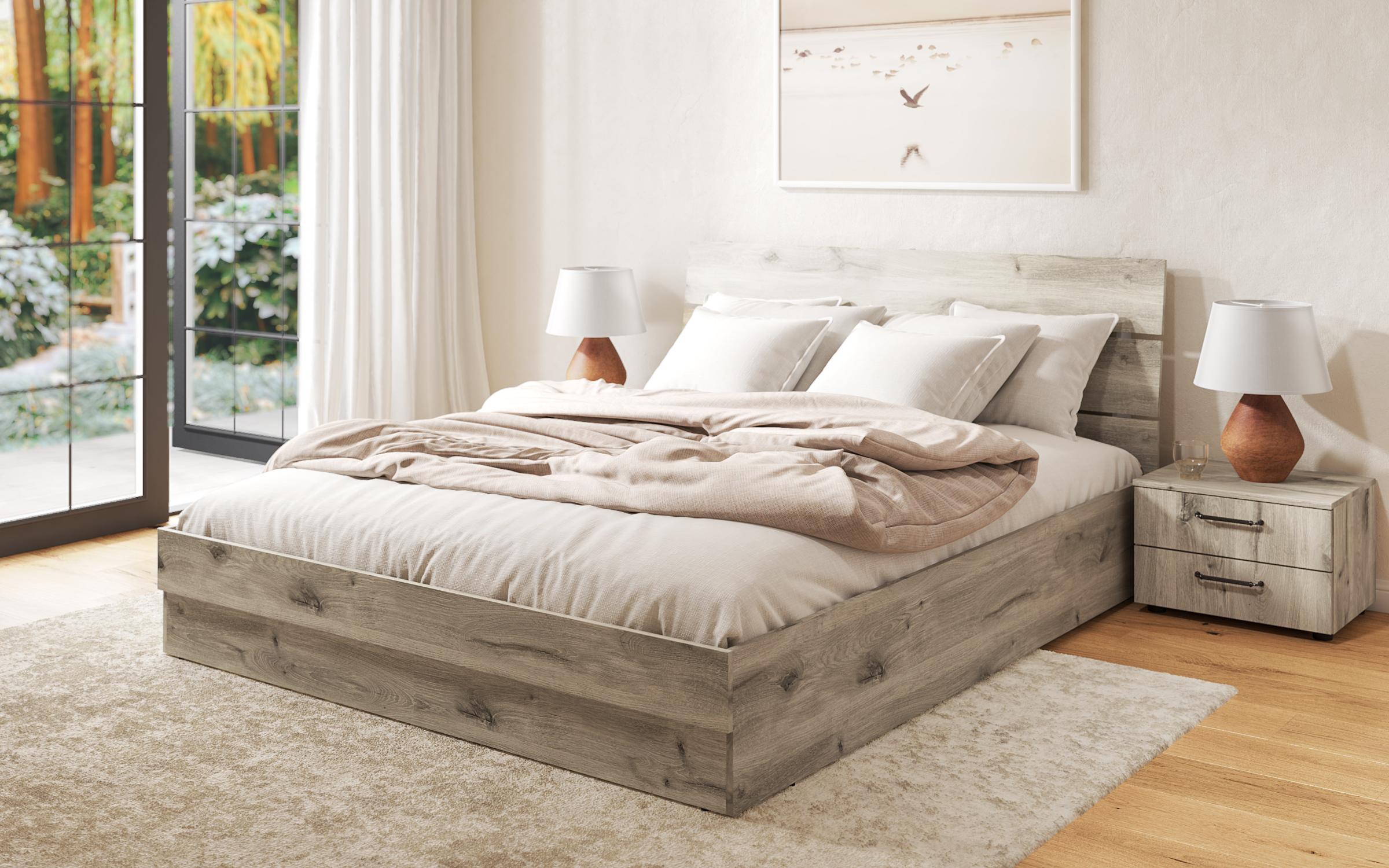 Set dormitor Terini pentru saltea 160/200, stejar scandinav deschis  3