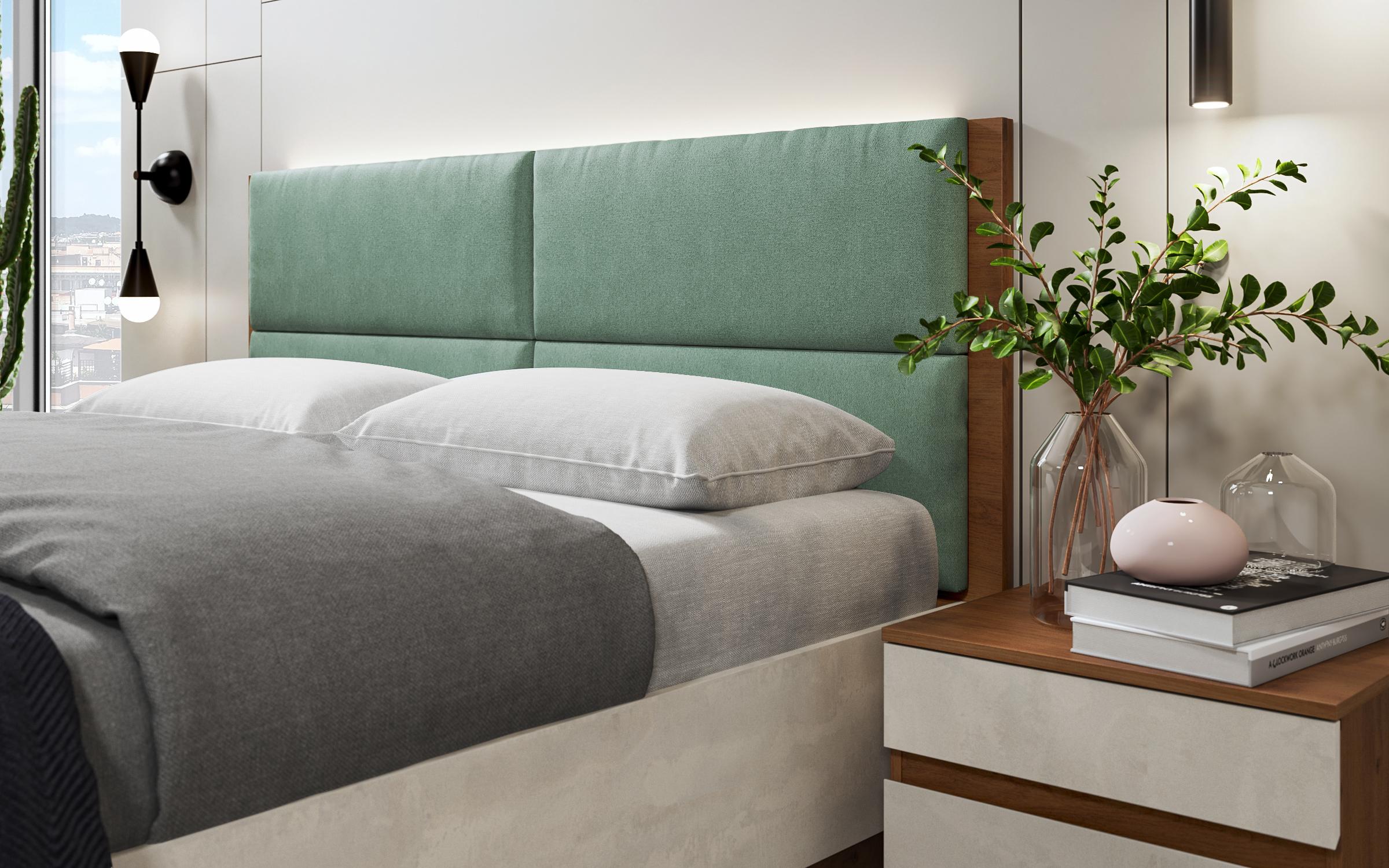 Set dormitor 160/200 Valenti + saltea, stejar coniac + Silk  3