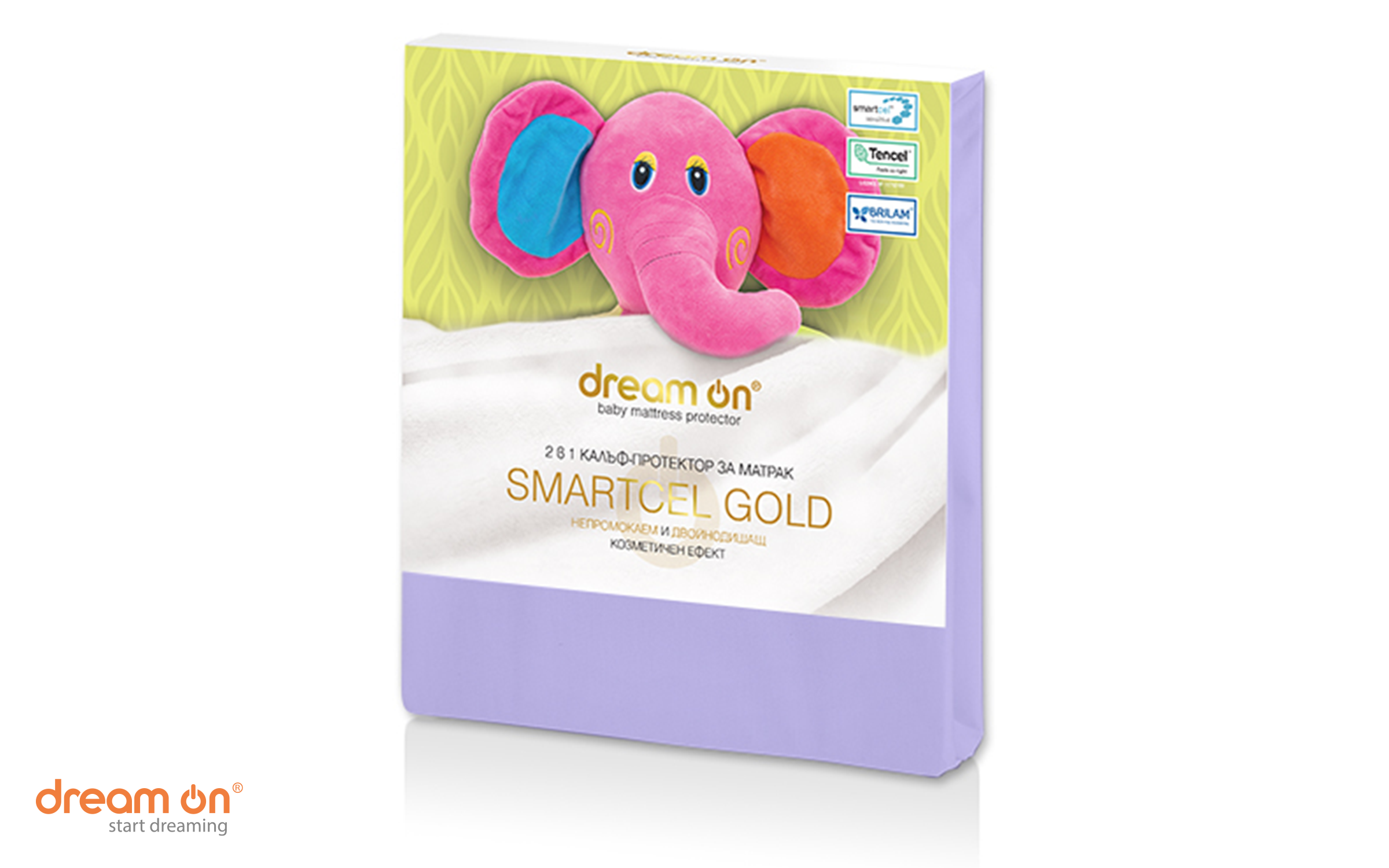 Protector pentru saltea 60/120 Smartcel Gold, lila  2