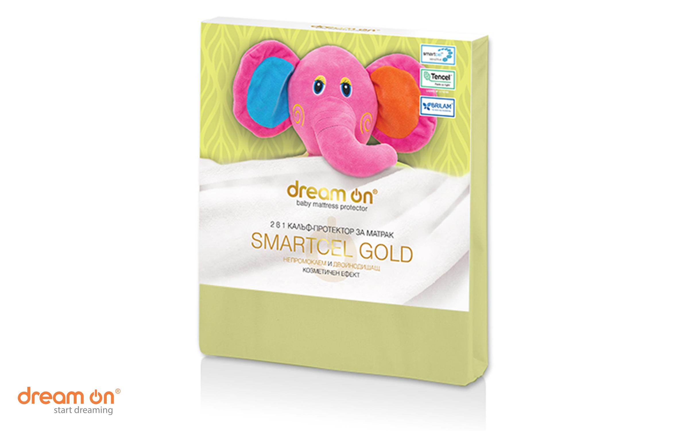 Protector pentru saltea 60/120 Smartcel Gold, verde deschis  2