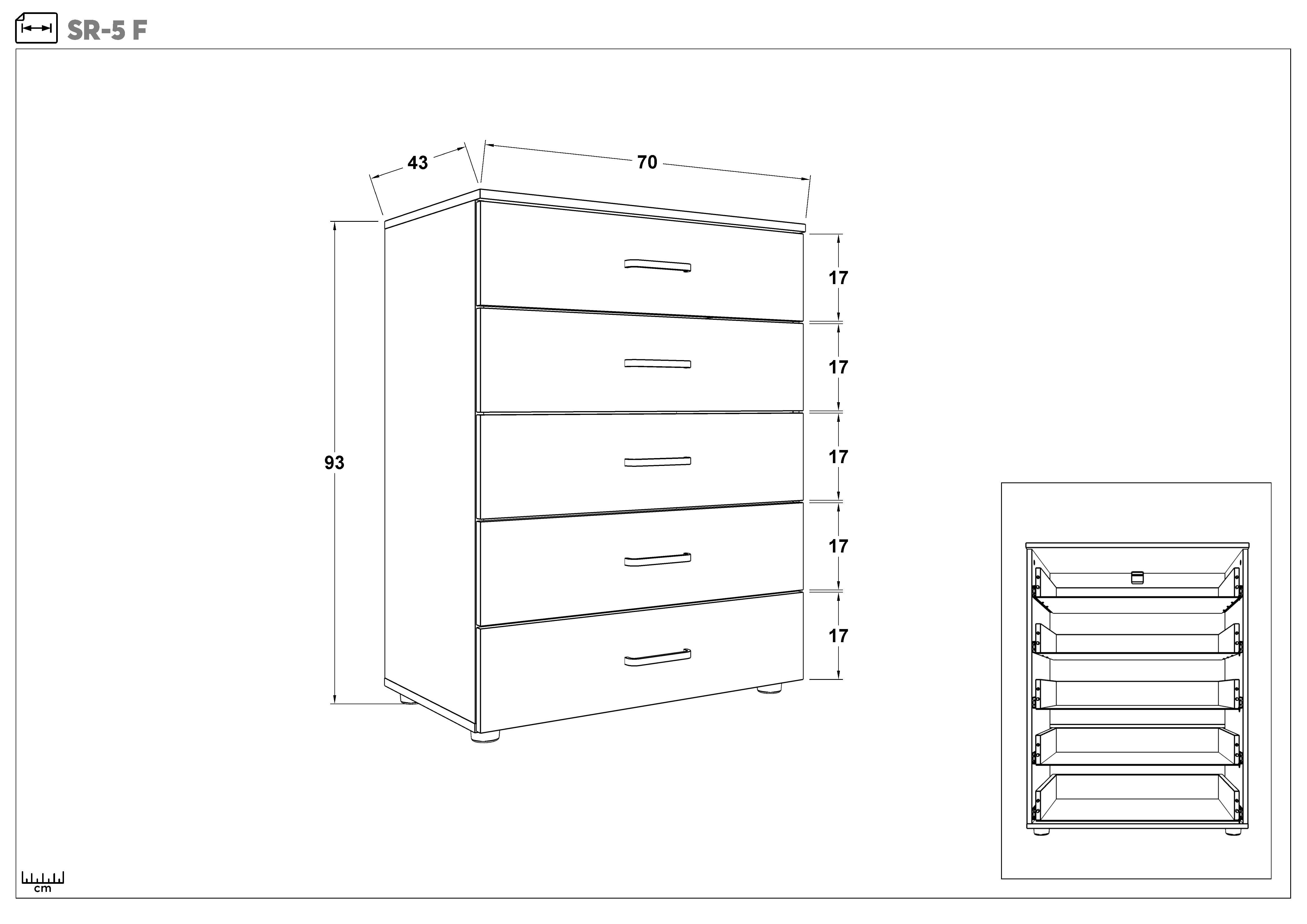 Comoda SR-5, stejar antic  2