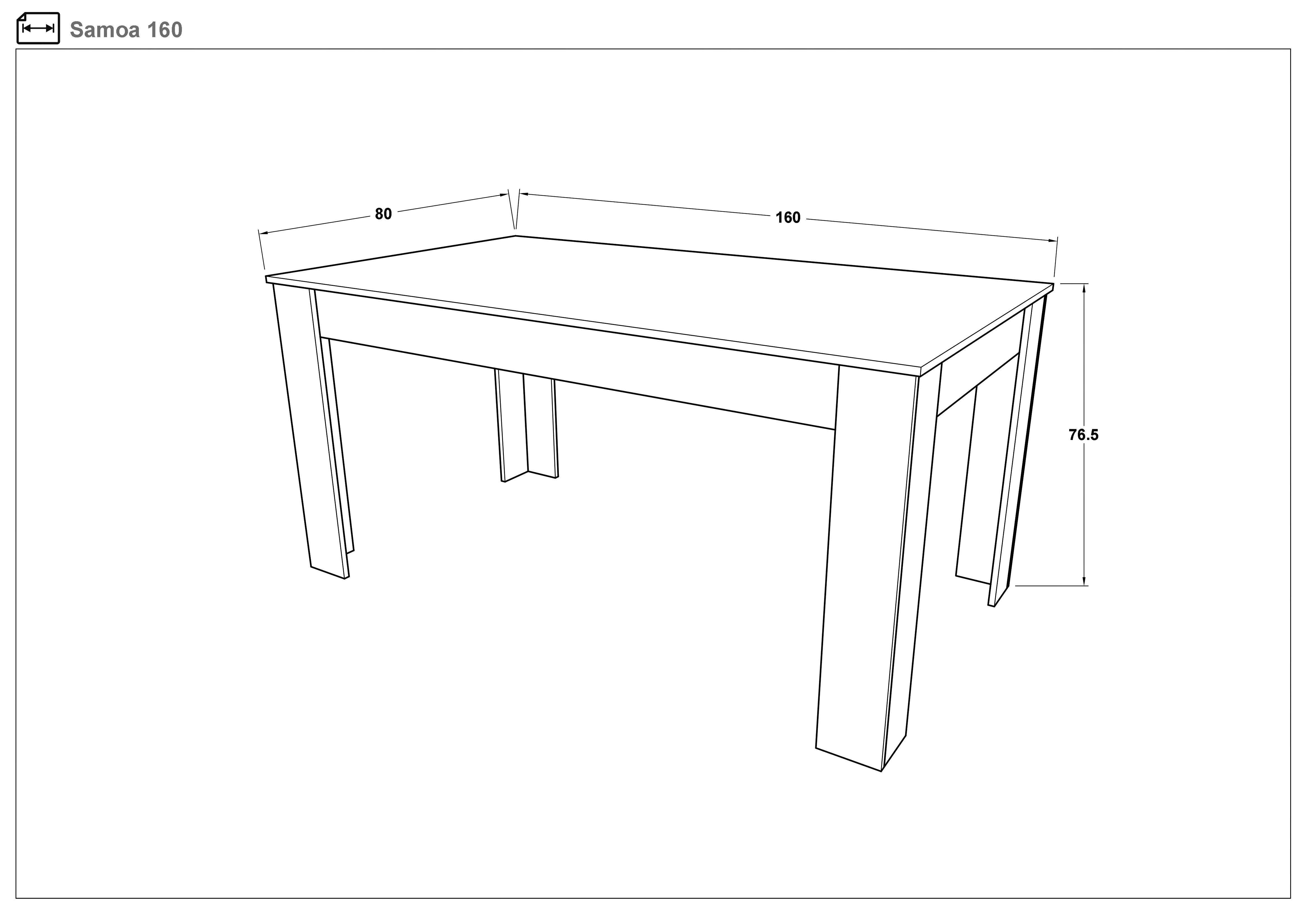 Masa dining Samoa 160, stejar wotan + alb  2