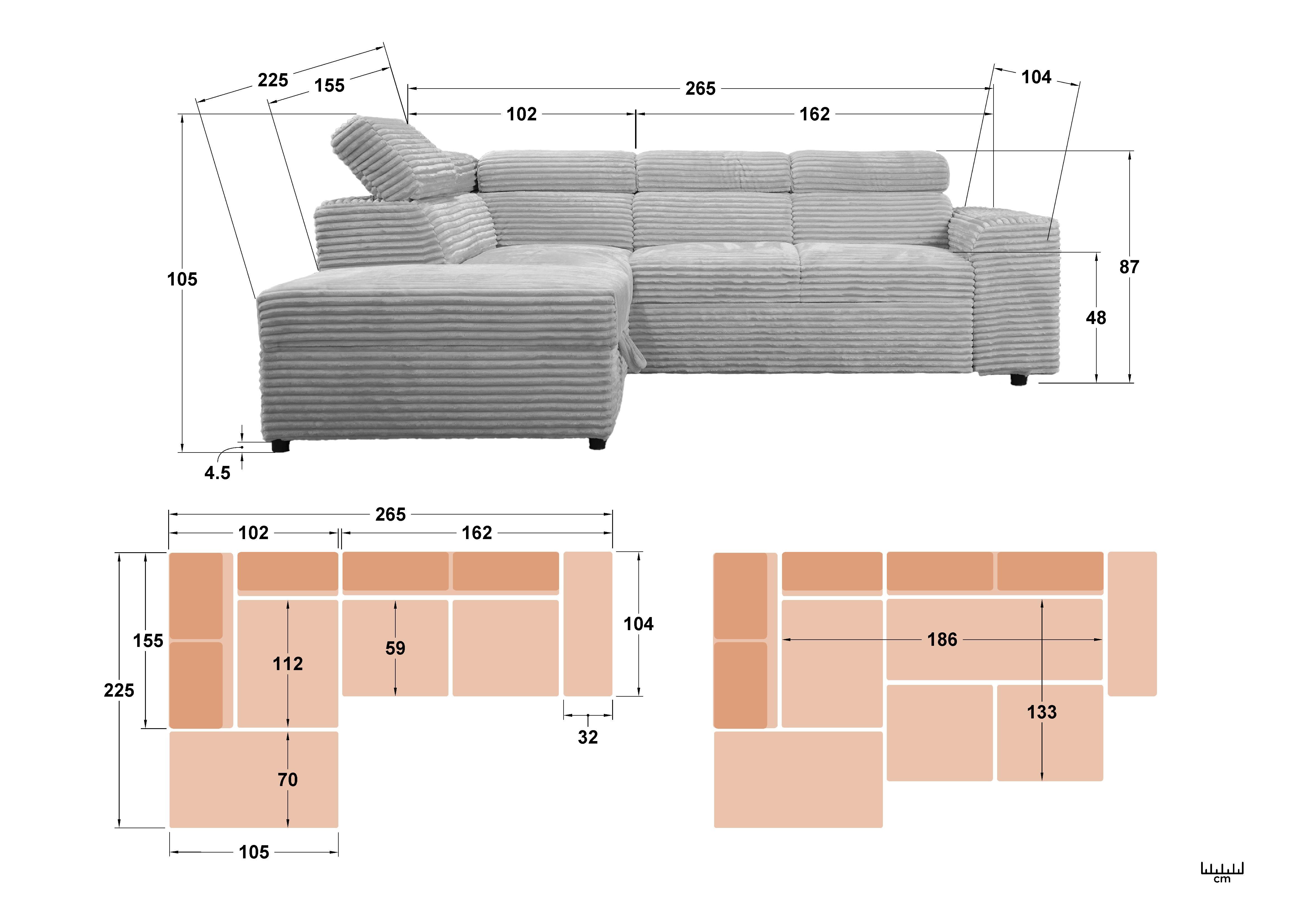 Coltar extensibil Savora, bej deschis  2