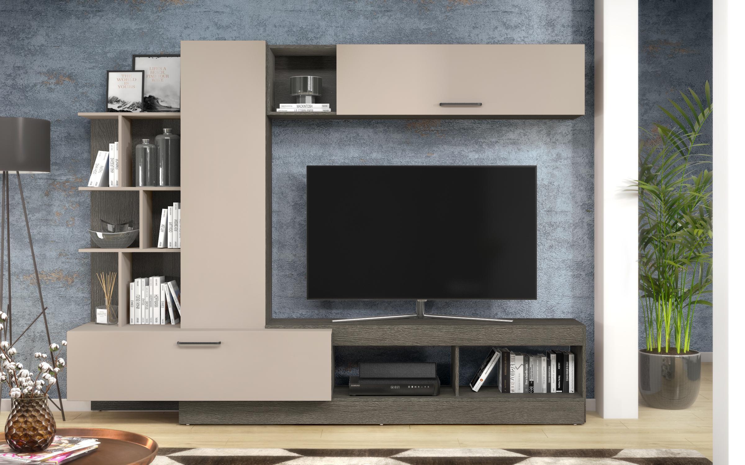 Biblioteca Shantal, casmir + stejar antracit  2