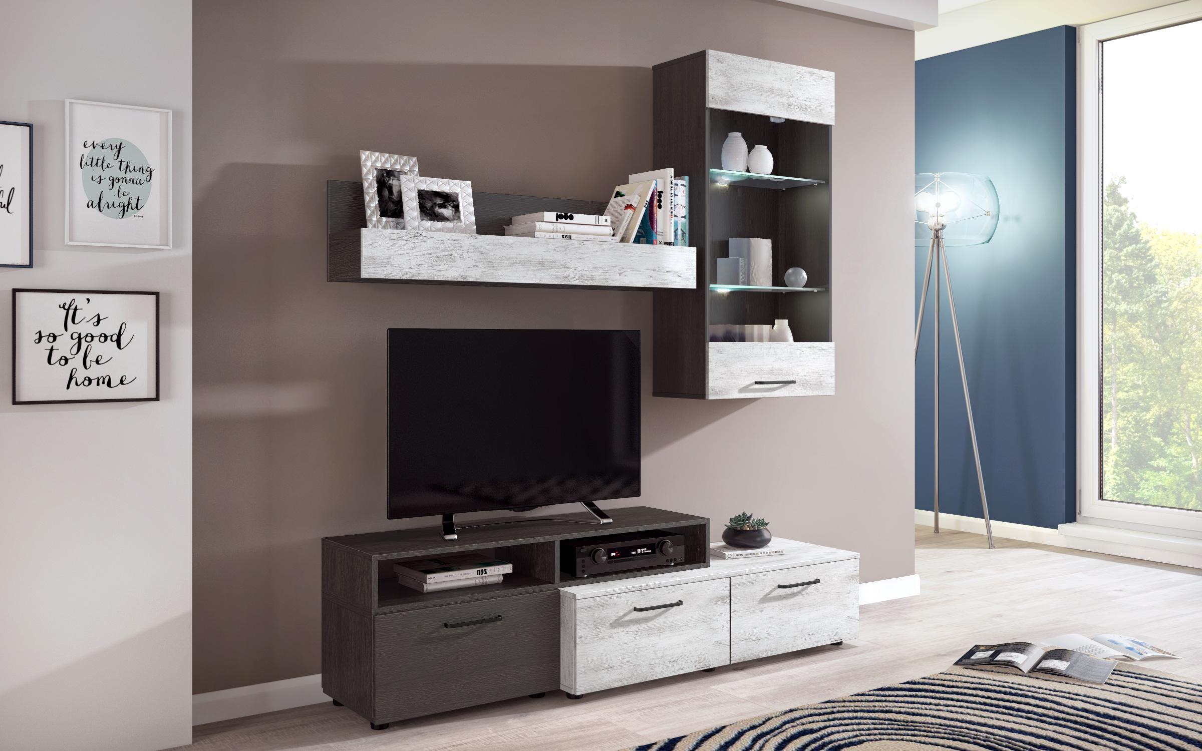 Biblioteca Shely, stejar antic + stejat antracit  1