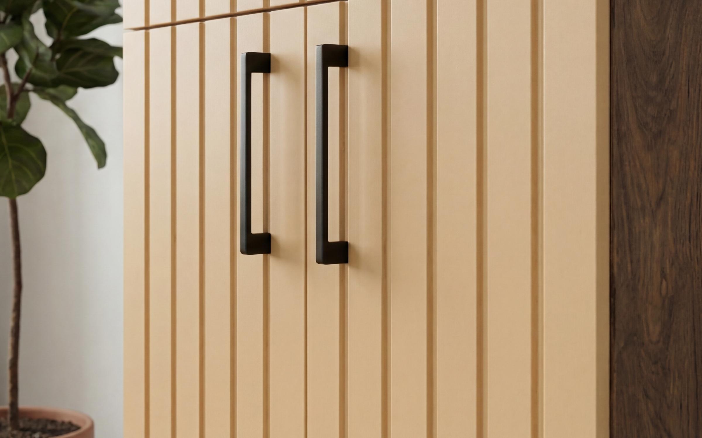 Comoda Senso, stejar scandinav inchis + satin galben  3